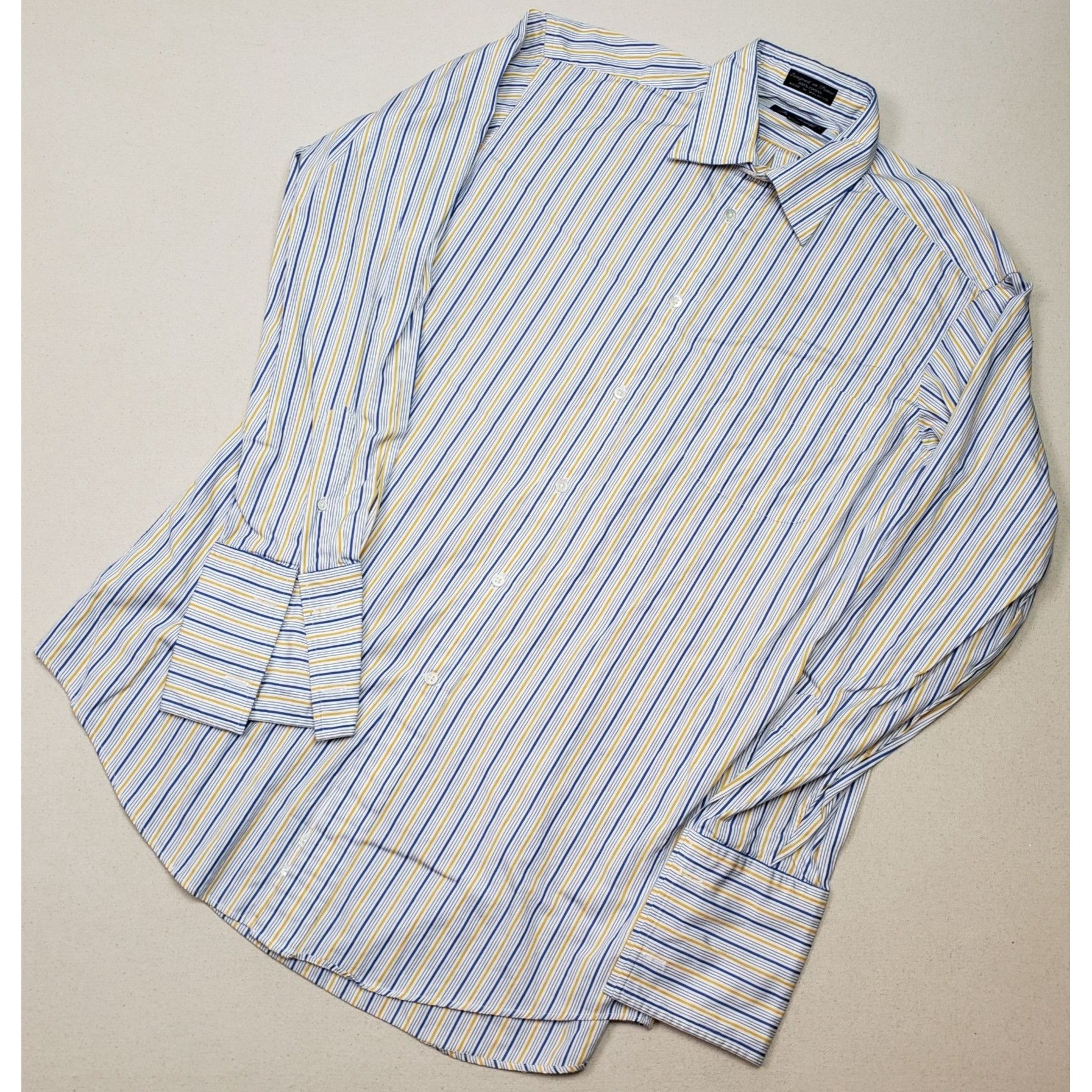 Faconnable Faconnable Men's Long Sleeve Button Up Stripe Shirt Sz XL Size US XL / EU 56 / 4 - 1 Thumbnail