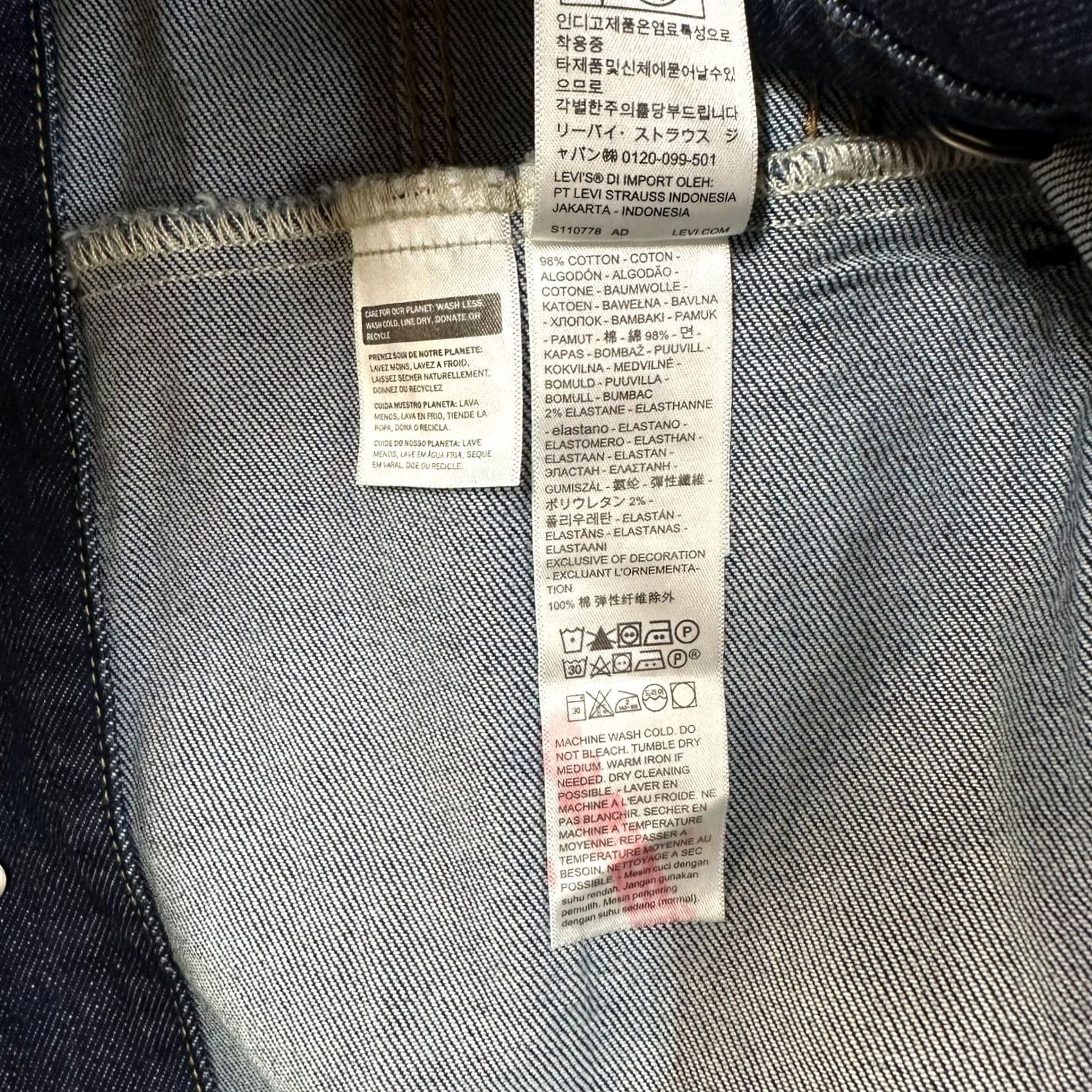 Levi's Levi's Denim Trucker Jacket Men XL Blue Jeans jacket Regular Fit Size US 36 / EU 52 - 7 Thumbnail