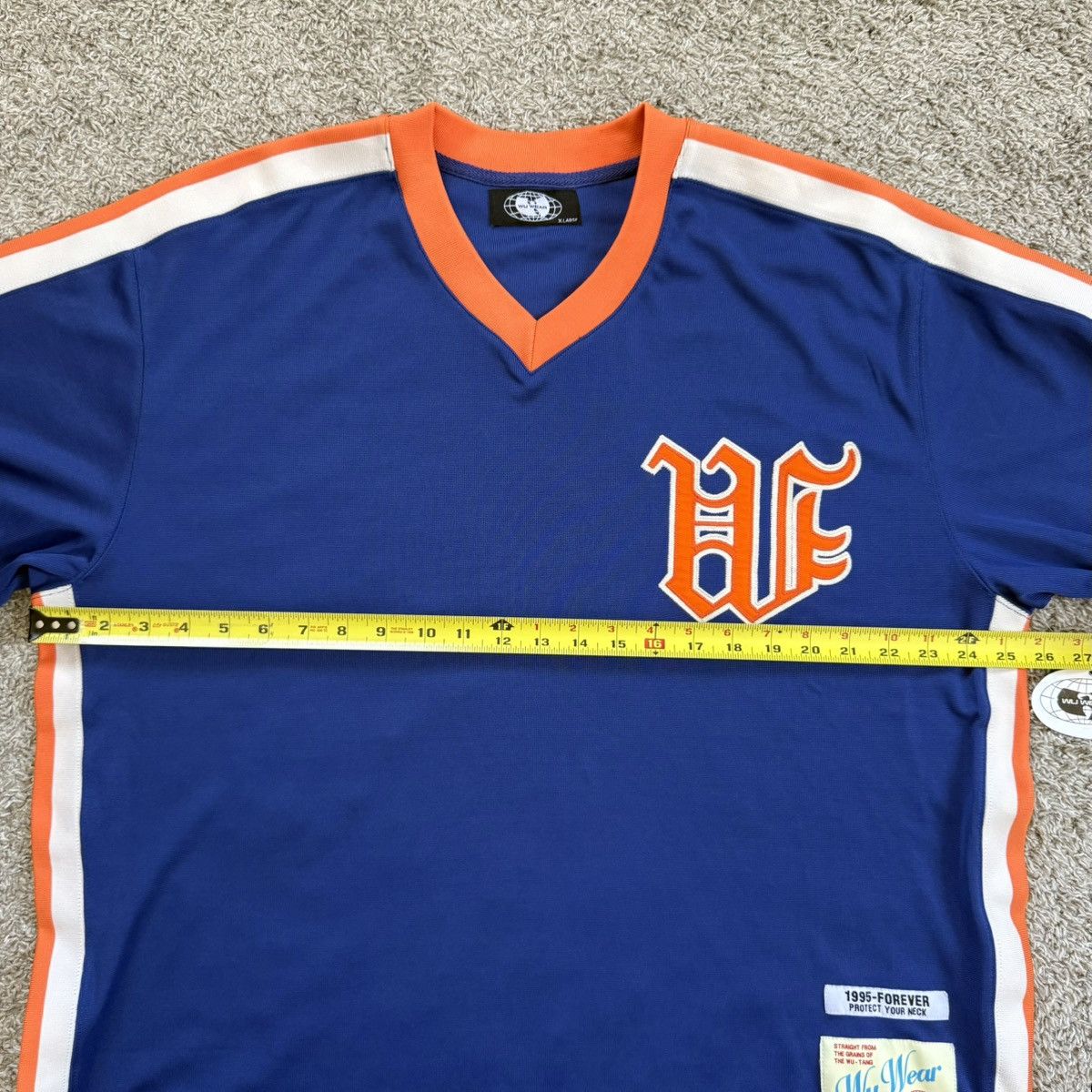 Wu-Tang Clan 🔴Wu-Wear Baseball Jersey Size XL Wu-Tang Blue Orange Rza Size US XL / EU 56 / 4 - 6 Thumbnail