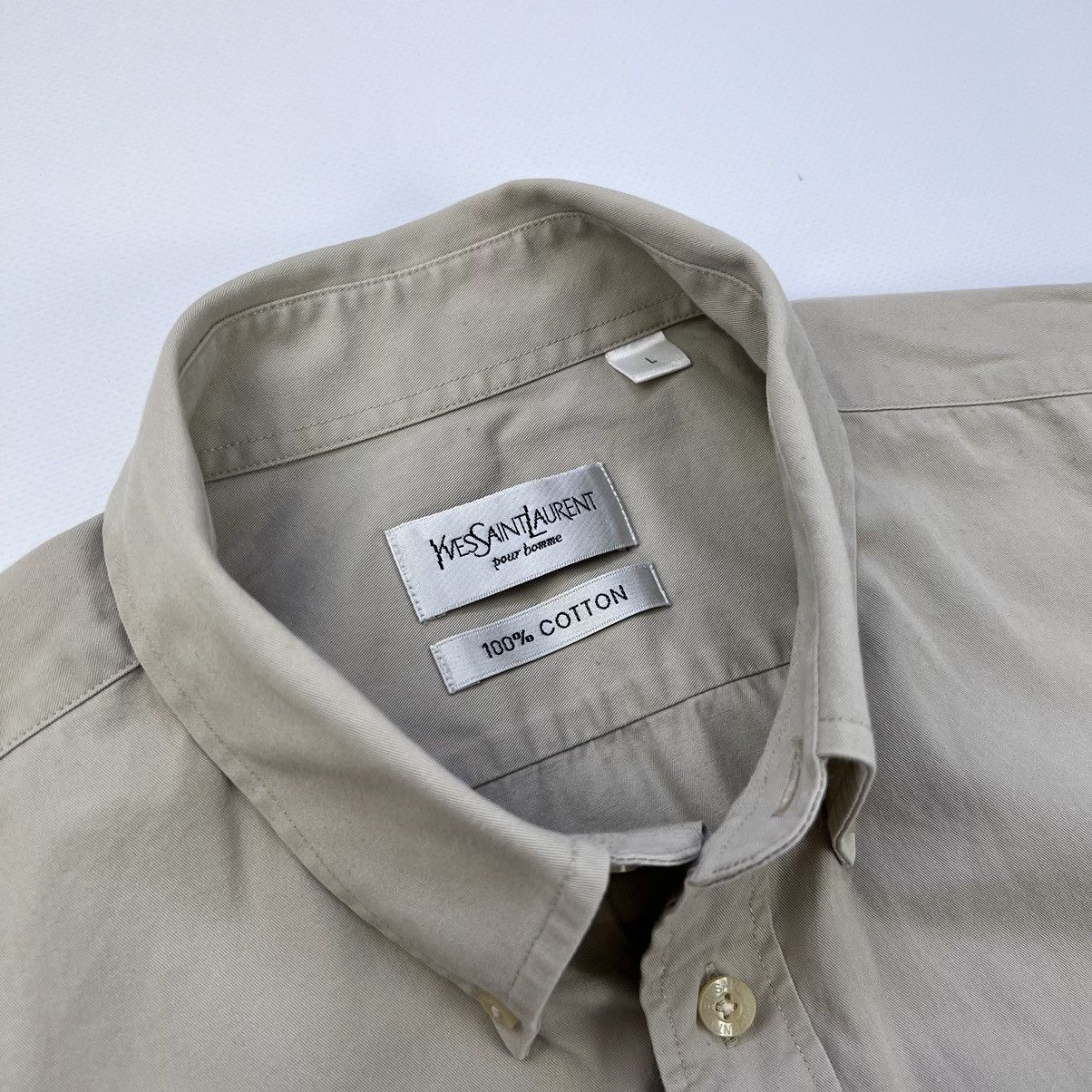 Vintage Vintage YSL beige short sleeve shirt Size US L / EU 52-54 / 3 - 3 Thumbnail