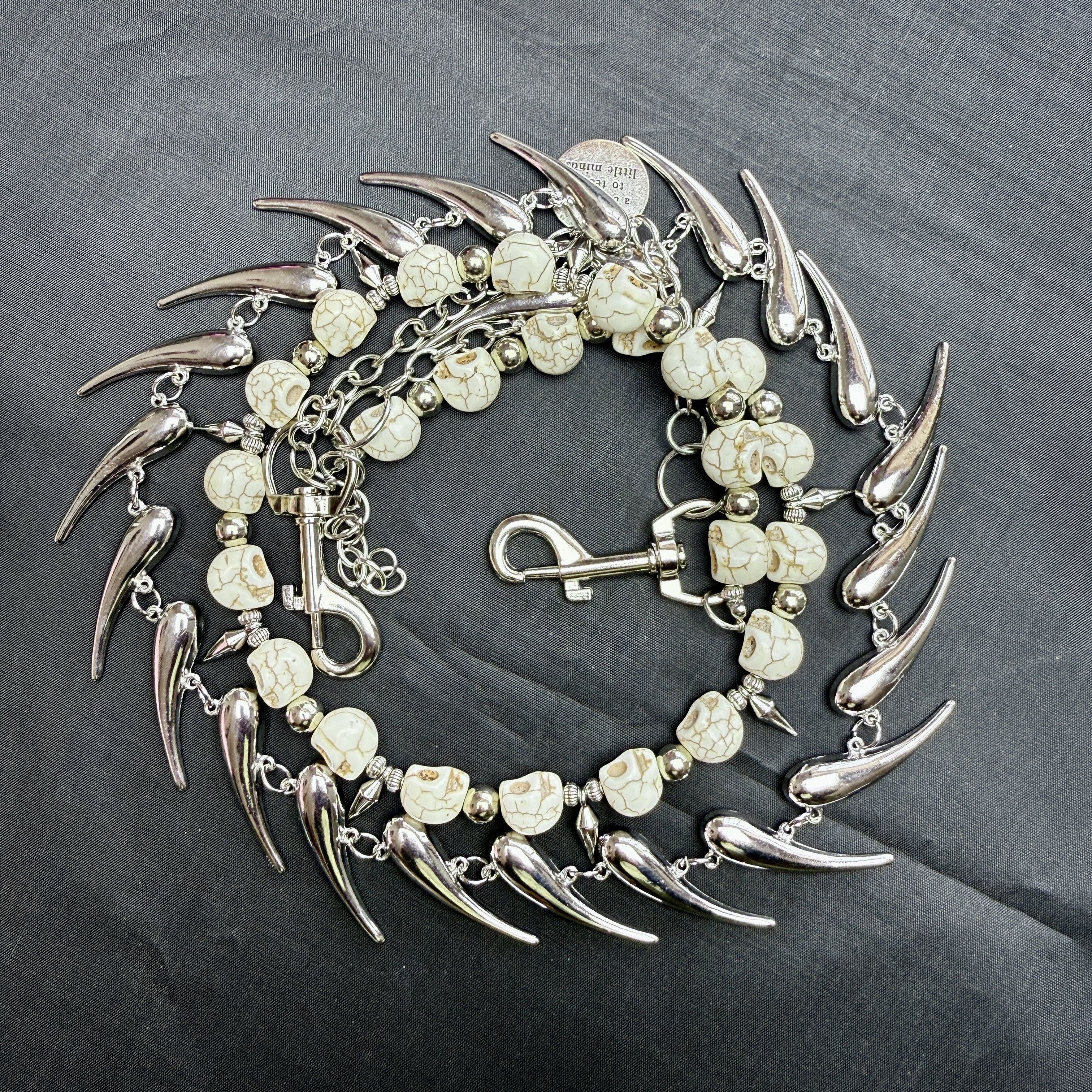 Jewelry Punk Spiked Double-Layer Chain – Gothic Skull Buck Tooth Size ONE SIZE - 2 Thumbnail