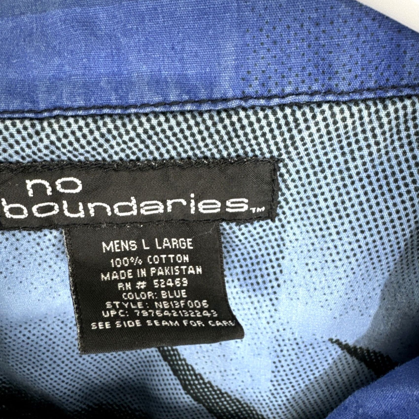 Vintage VINTAGE No Boundaries Shirt Large Blue Flame Black Button Up Short Sleeve Car Size US L / EU 52-54 / 3 - 3 Thumbnail