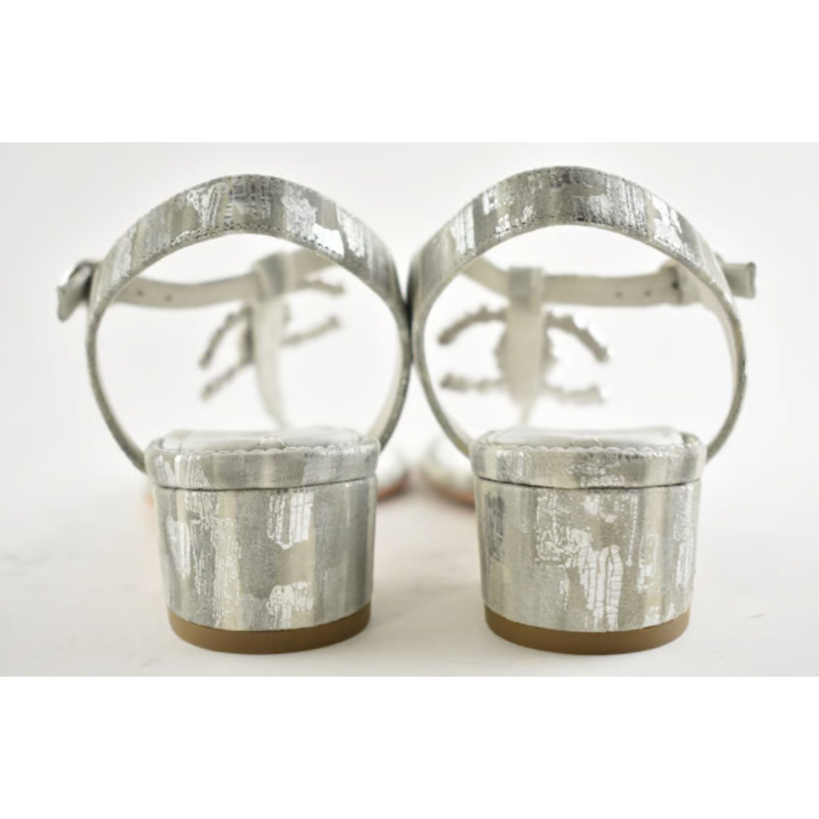 Chanel Chanel 20P White Silver CC Logo Mule Strap Thong Sandal Size US 6.5 / IT 36.5 - 3 Thumbnail