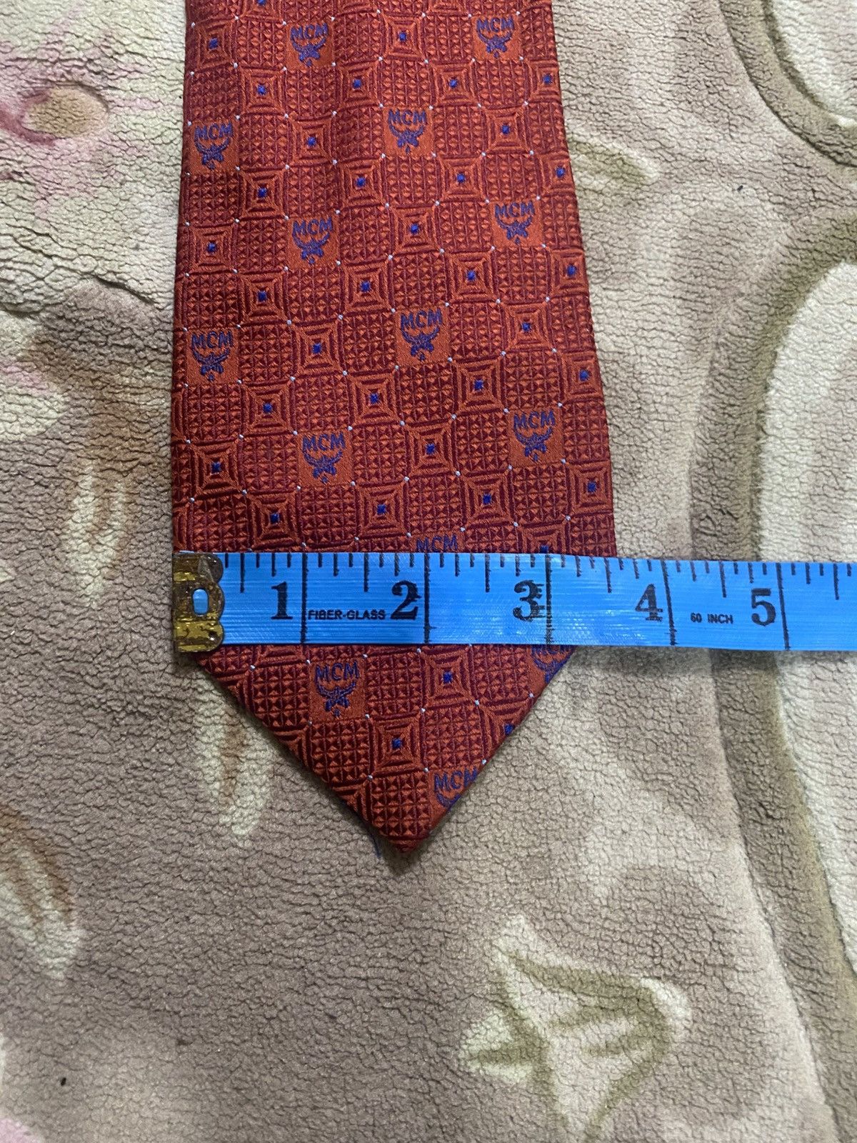Designer × MCM × Other MCM Classic Silk Tie red Printed Geometric Red Links Size ONE SIZE - 10 Thumbnail