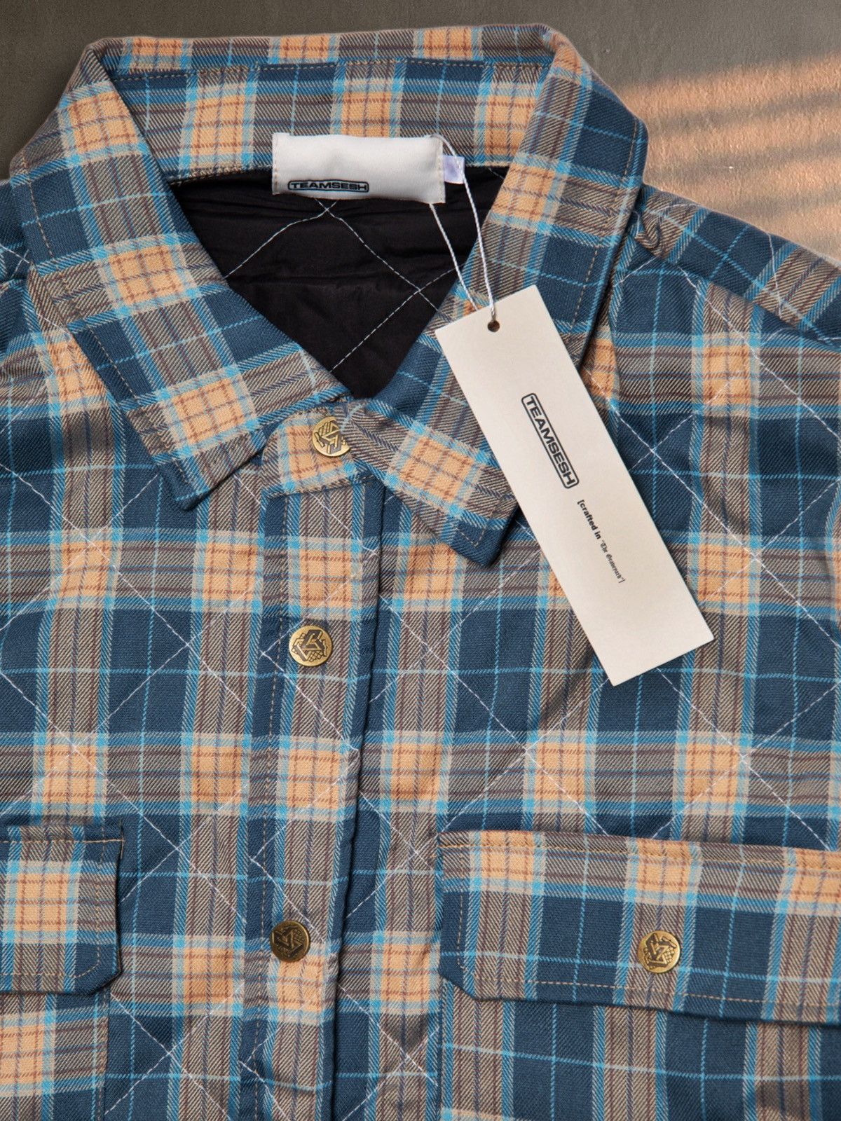 TeamSESH TeamSESH BONES BORNFROMSHADE QUILTED FLANNEL jacket blue Size US S / EU 44-46 / 1 - 2 Thumbnail