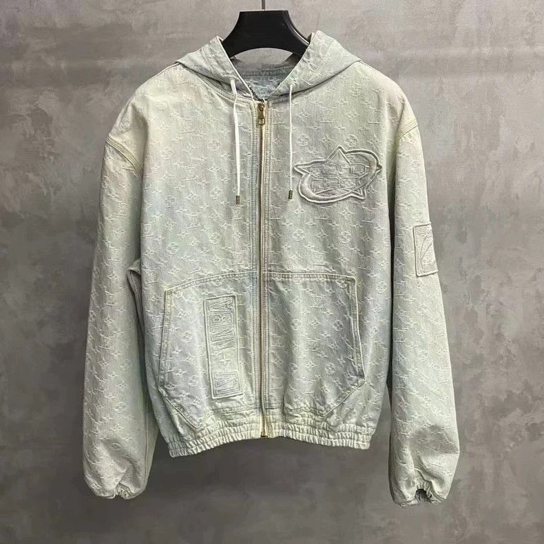 Louis Vuitton Louis Vuitton Blue NBA embroidered full logo denim hooded Size US M / EU 48-50 / 2 - 1 Thumbnail
