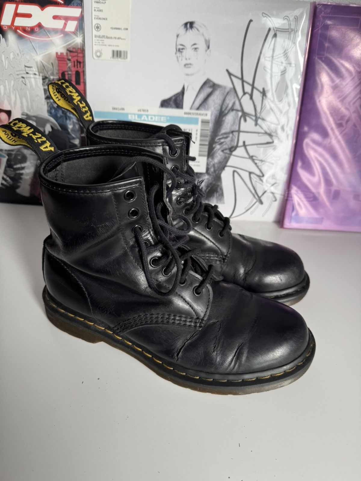 Dr. Martens Dr. Martens 1460 Black Smooth Leather Boots Made In UK Size US 8 / EU 41 - 6 Thumbnail
