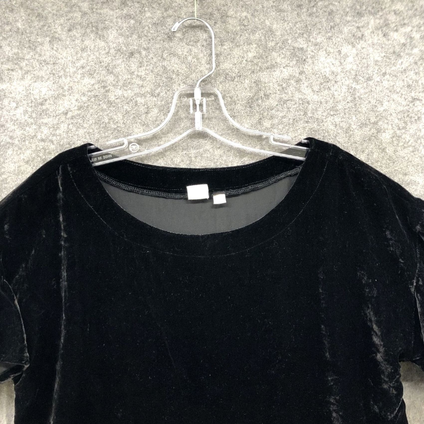 Gap VINTAGE Gap Maternity Velvet Ruffle Top Womens S Black Short Sleeve Tee Crewneck Size S / US 4 / IT 40 - 3 Thumbnail