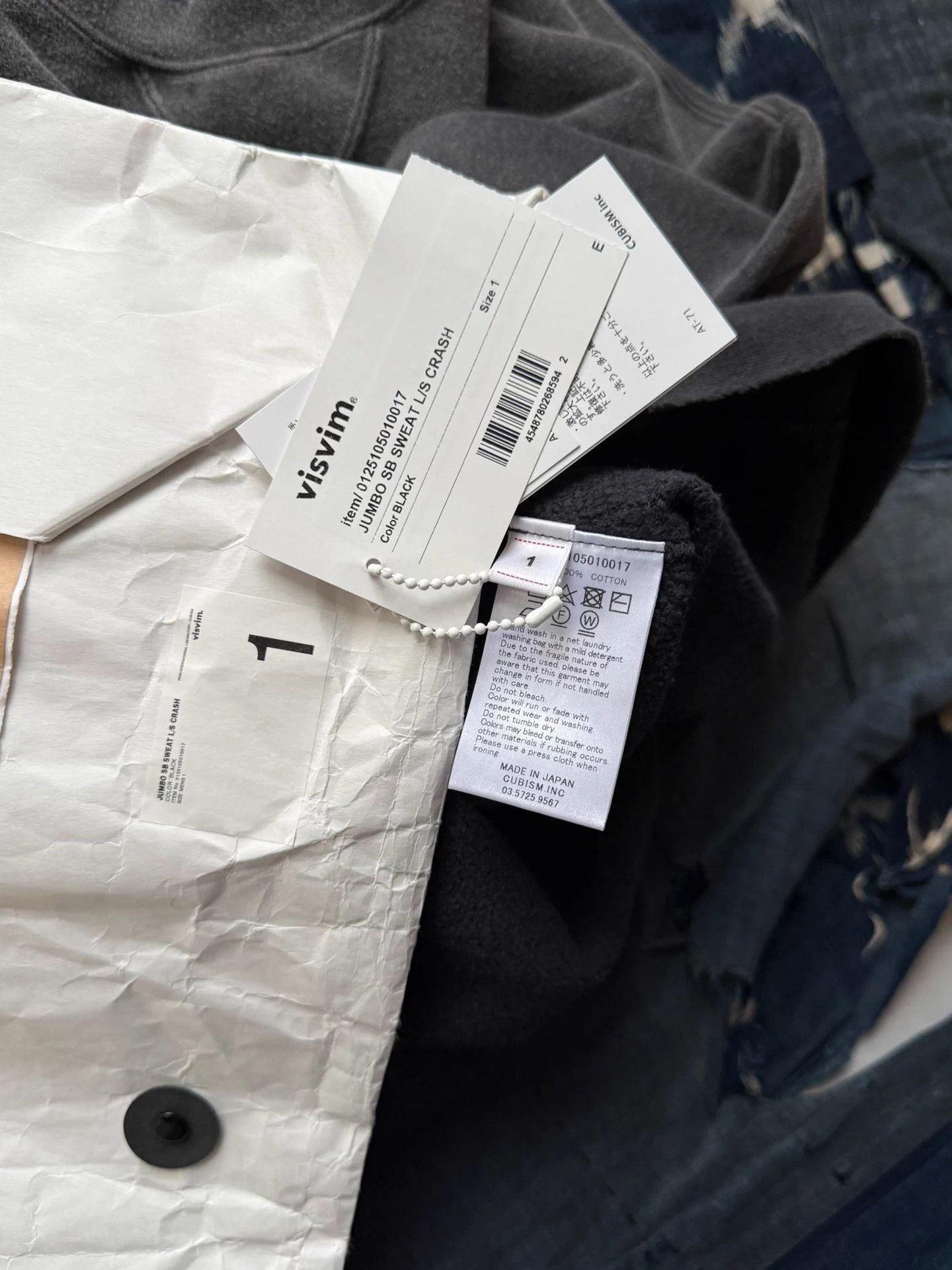 Visvim VISVIM 25SS FIL JUMBO SB L/S SWEAT CRASH blk 1 Size US S / EU 44-46 / 1 - 9 Thumbnail