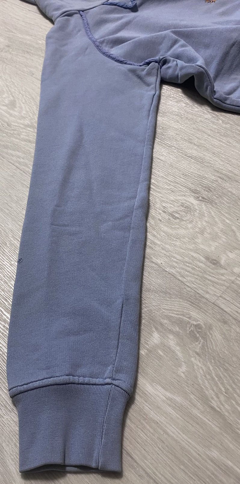 Raf by Raf Simons Raf Simons Distressed Blue Cotton Hoodie Embroidered Logo Size US L / EU 52-54 / 3 - 19 Thumbnail