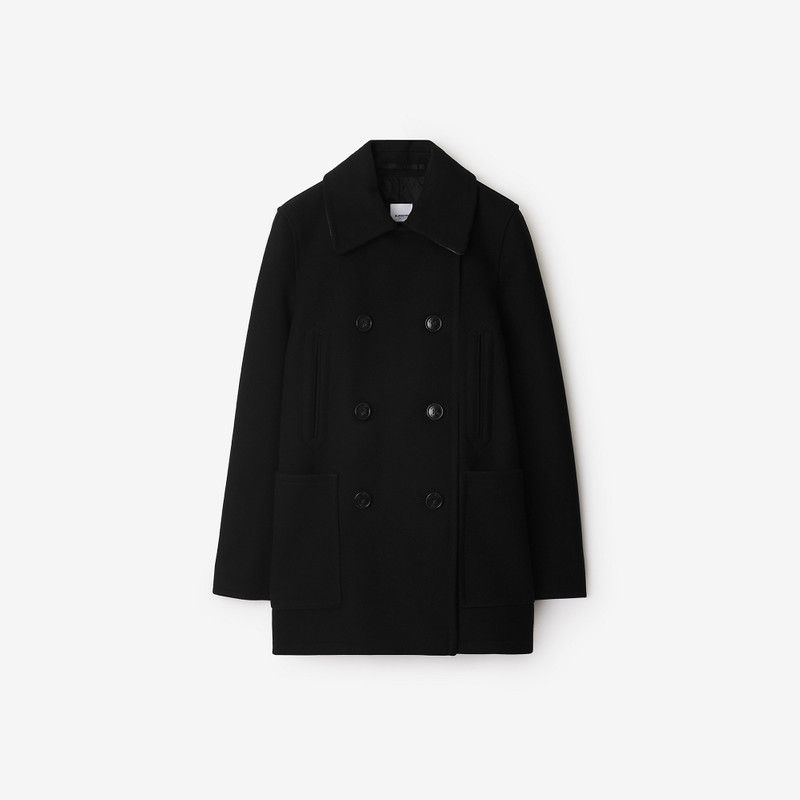 Burberry o1w1db10426 Wool Nylon Pea Coat in Black Size S / US 4 / IT 40 - 1 Preview