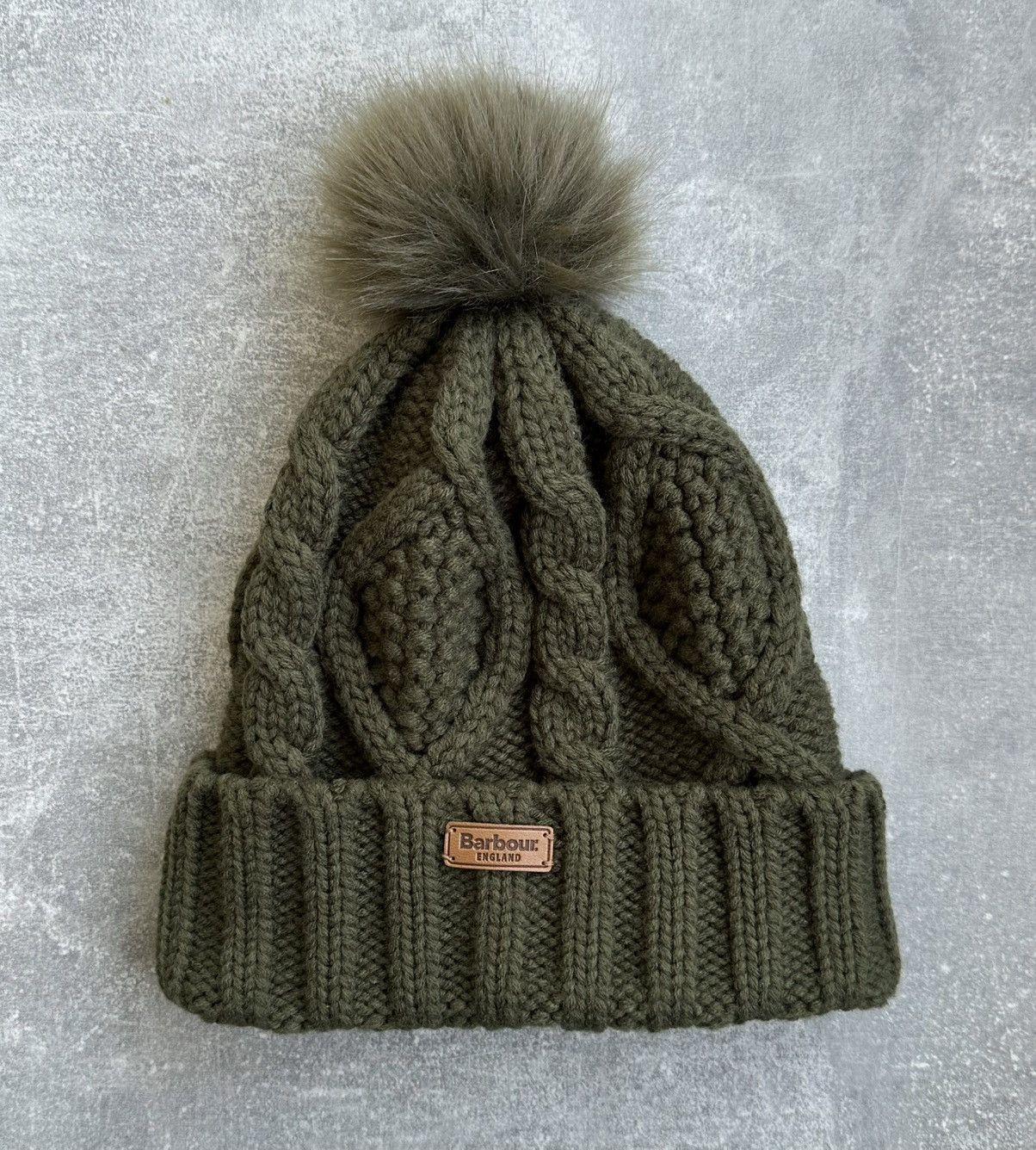 Barbour Barbour Women’s Saltburn Beanie Hat - Olive Green One Size Size ONE SIZE - 1 Thumbnail
