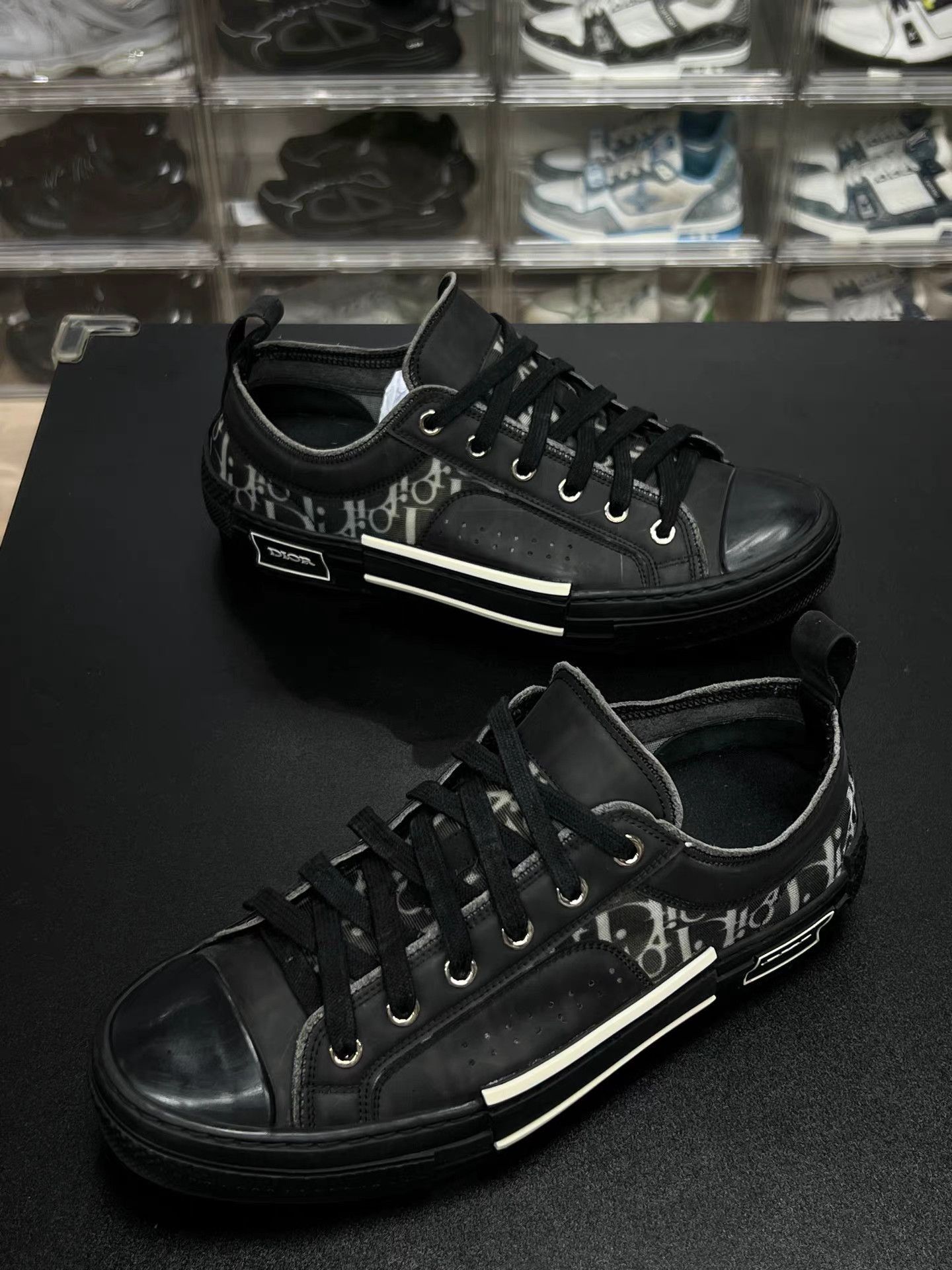 Dior Black Low-Top Sneakers with Pattern Size US 6.5 / EU 39-40 - 1 Thumbnail