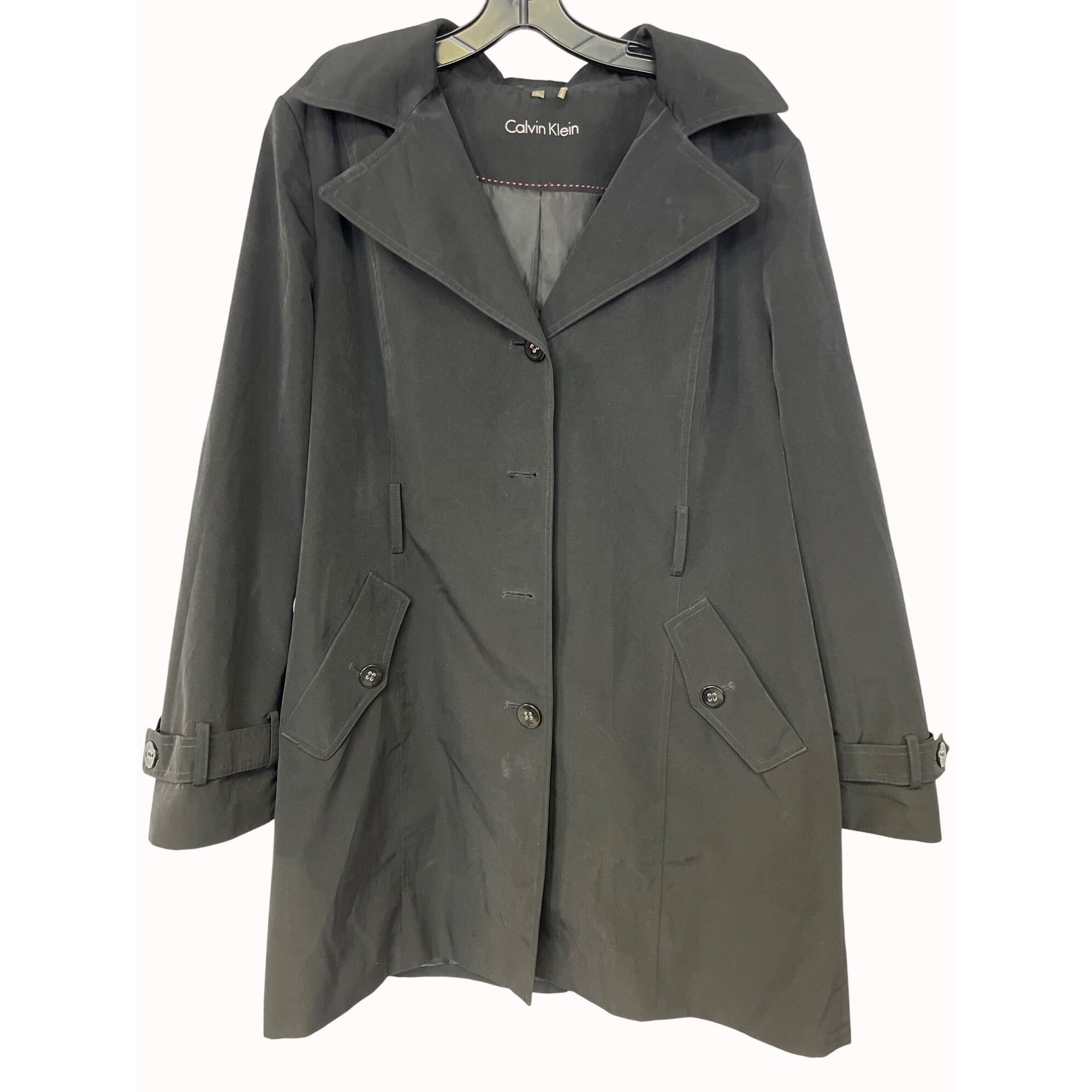 Calvin Klein Calvin Klein Womens Black Trench Coat Size XL SKU 6701 Size XL / US 12-14 / IT 48-50 - 1 Thumbnail