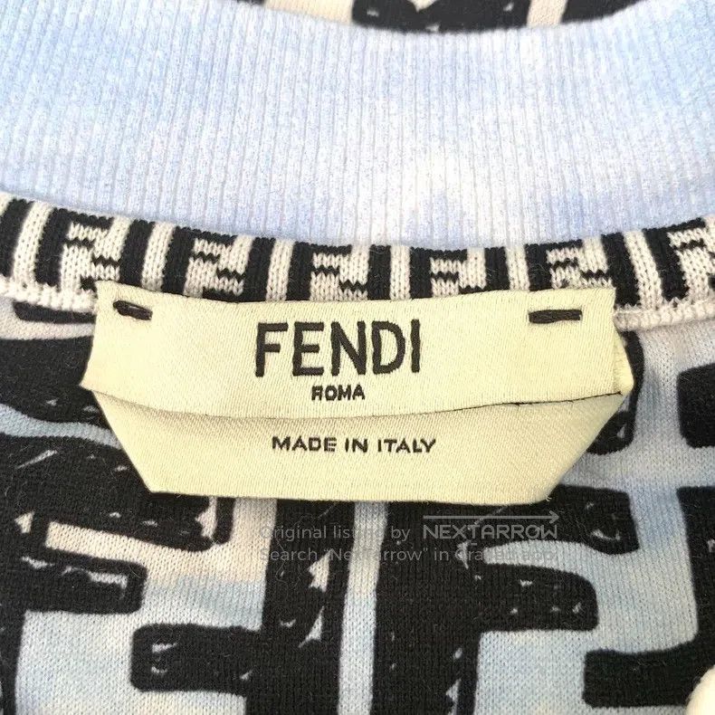 Fendi Fendi Blue tie-dye logo lettering full print cotton round Size S / US 4 / IT 40 - 5 Thumbnail