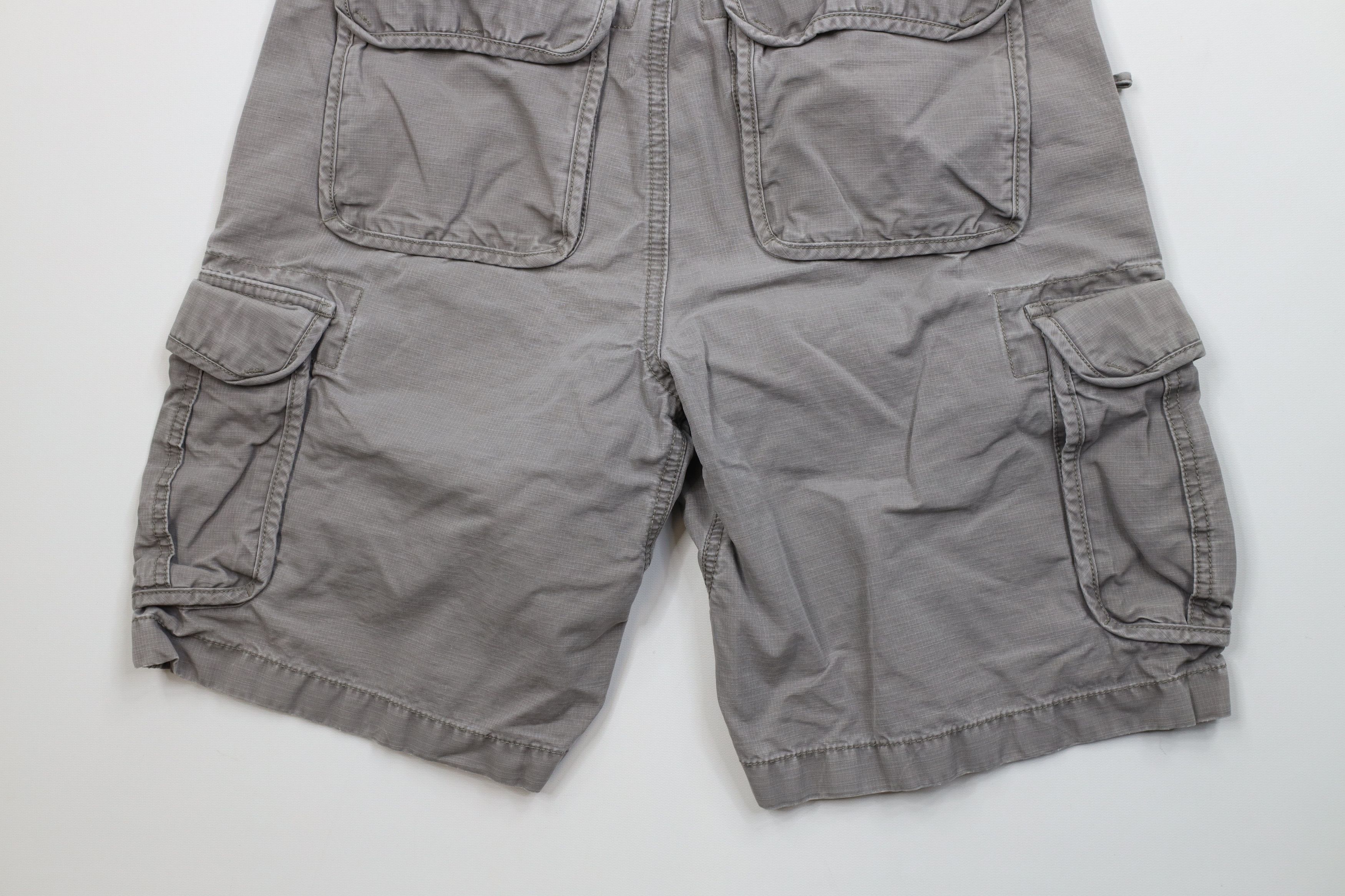 L.L. Bean Vintage LL Bean Heavyweight Ripstop Cargo Shorts Gray Cotton Size US 31 - 12 Thumbnail