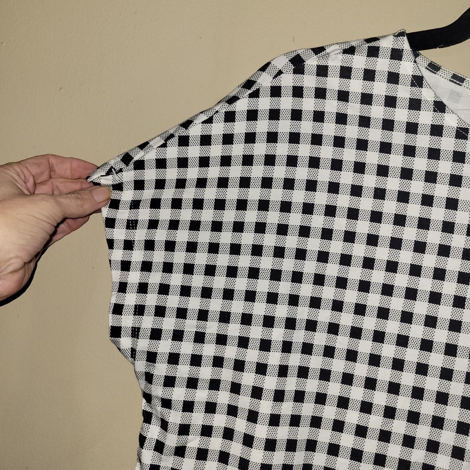 & Other Stories J Jill Black White Checkered Luxe Relaxed Tee Shirt Size MP Size XL / US 12-14 / IT 48-50 - 5 Thumbnail