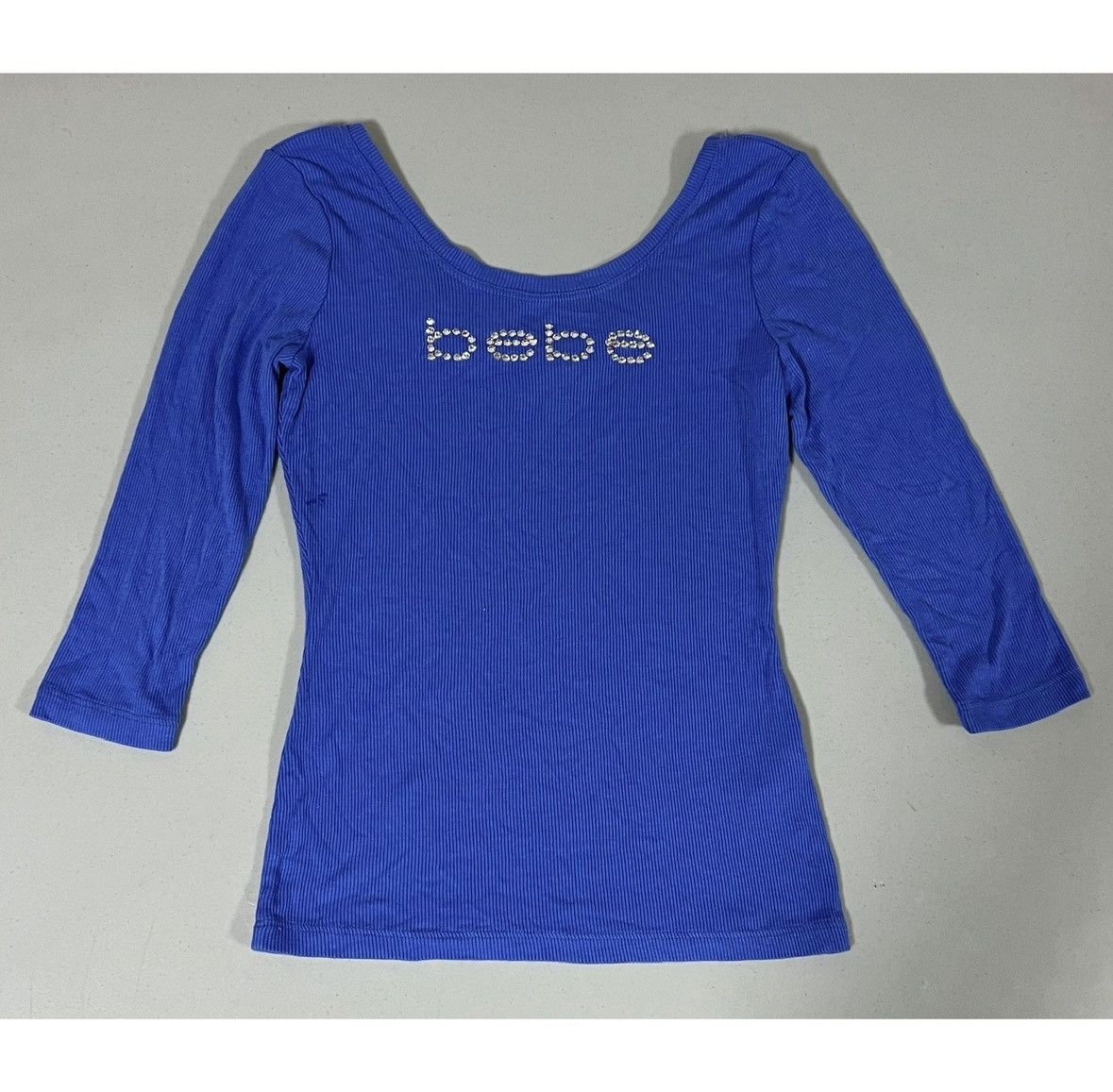 Bebe Bebe Blue Y2K Diamond Logo T-Shirt Top Blouse Tee Size XS 💎 Size XS / US 0-2 / IT 36-38 - 2 Thumbnail