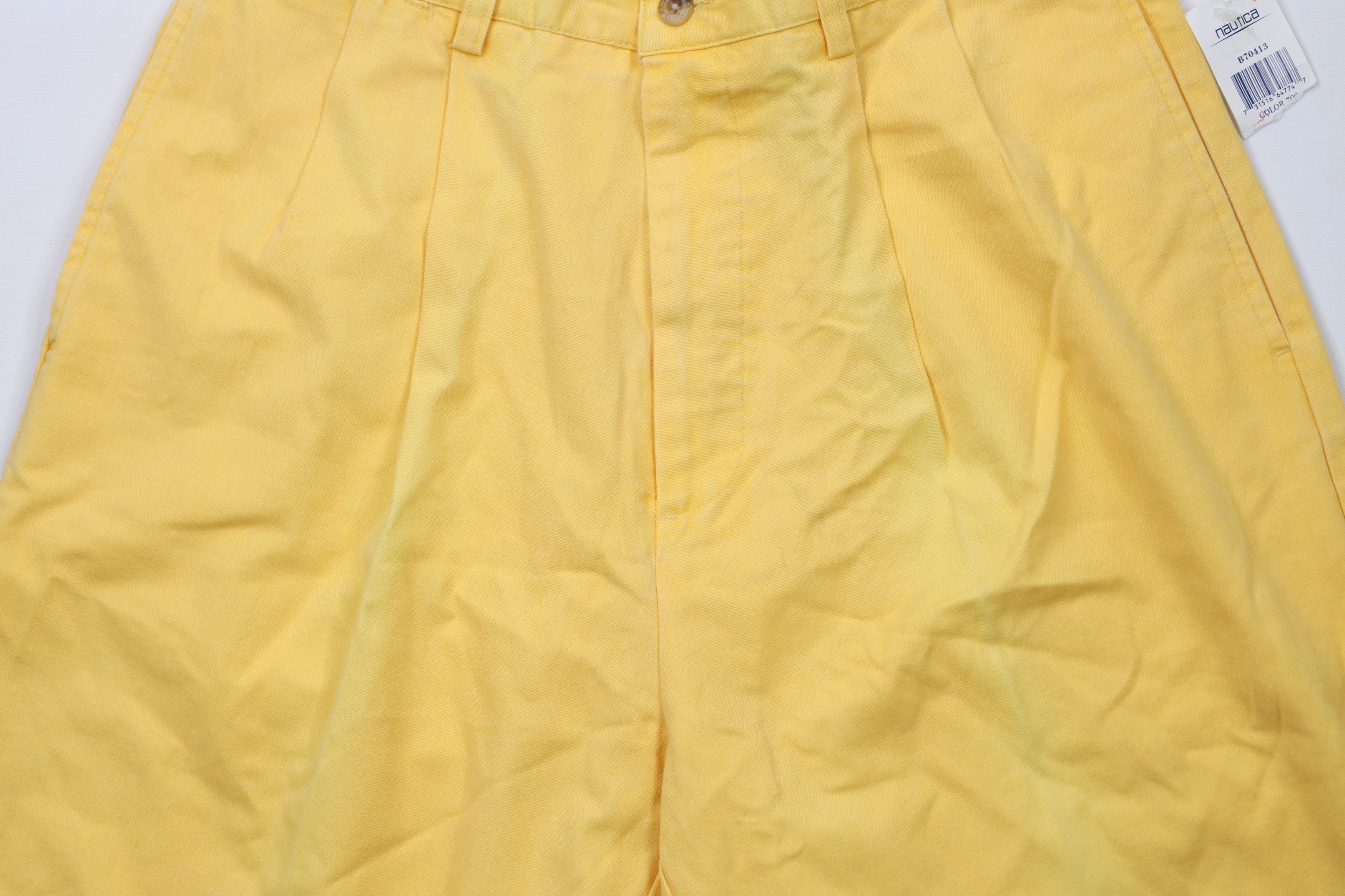 Nautica × Vintage Deadstock Vintage 90s Nautica Above Knee Chino Shorts Yellow Size US 32 / EU 48 - 3 Thumbnail