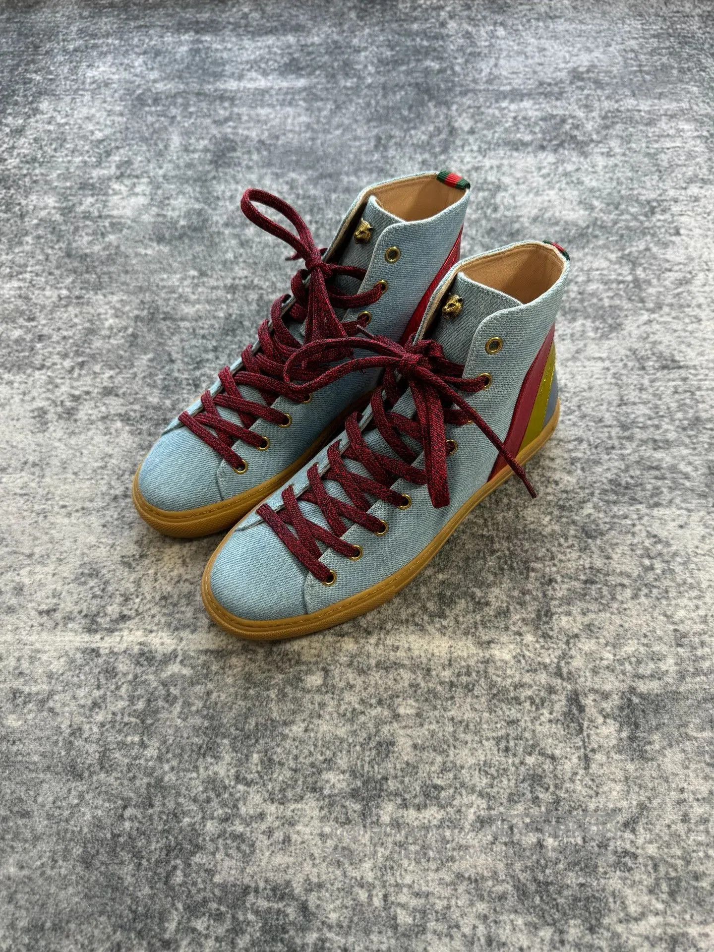 Gucci Gucci Rainbow High-Top Canvas Shoes. Size US 6.5 / EU 39-40 - 3 Thumbnail