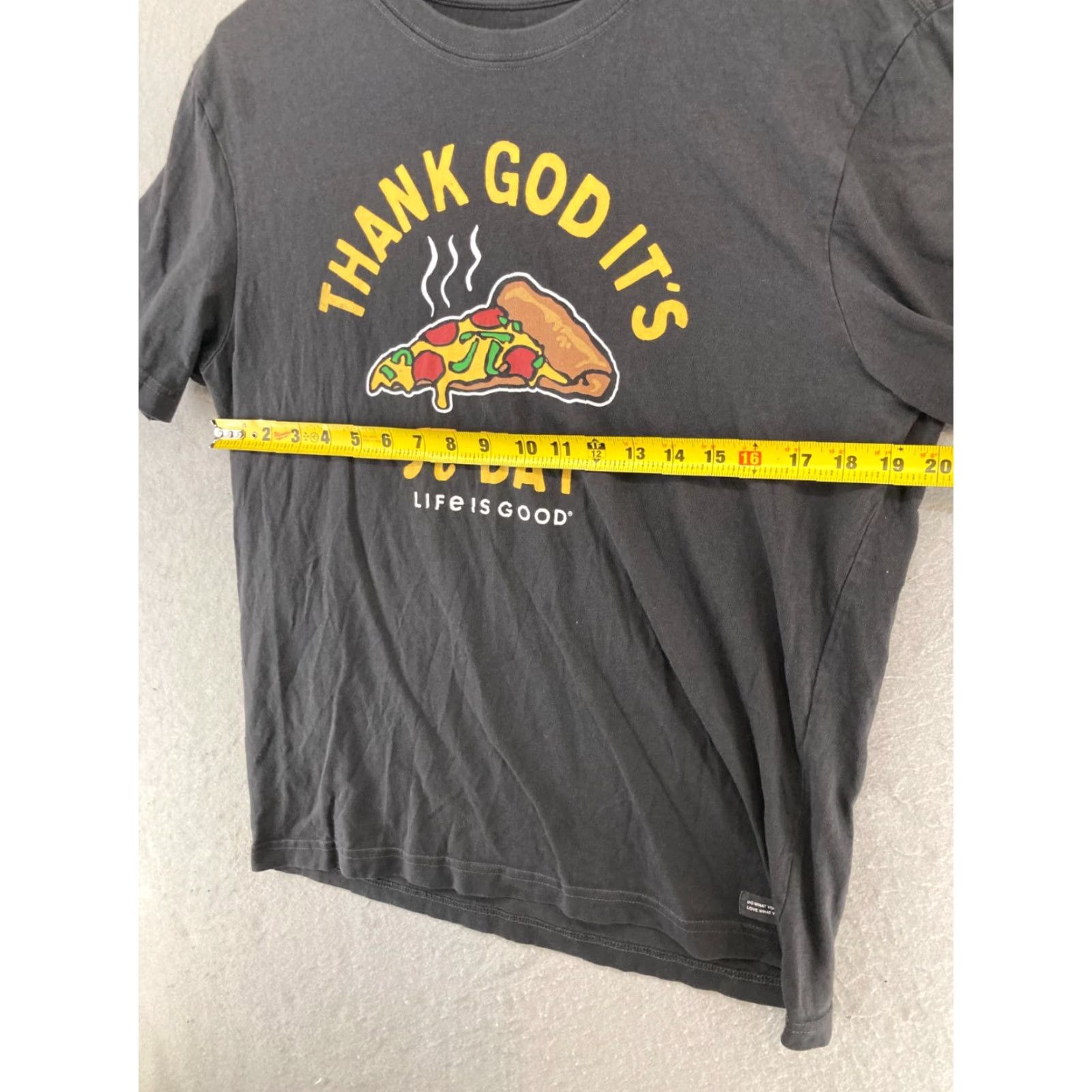 Life is Good Life Is Good Graphic Print T-Shirt XL Gray Crusher Tee Thank God It's Pie Day Mens Size US XL / EU 56 / 4 - 2 Thumbnail