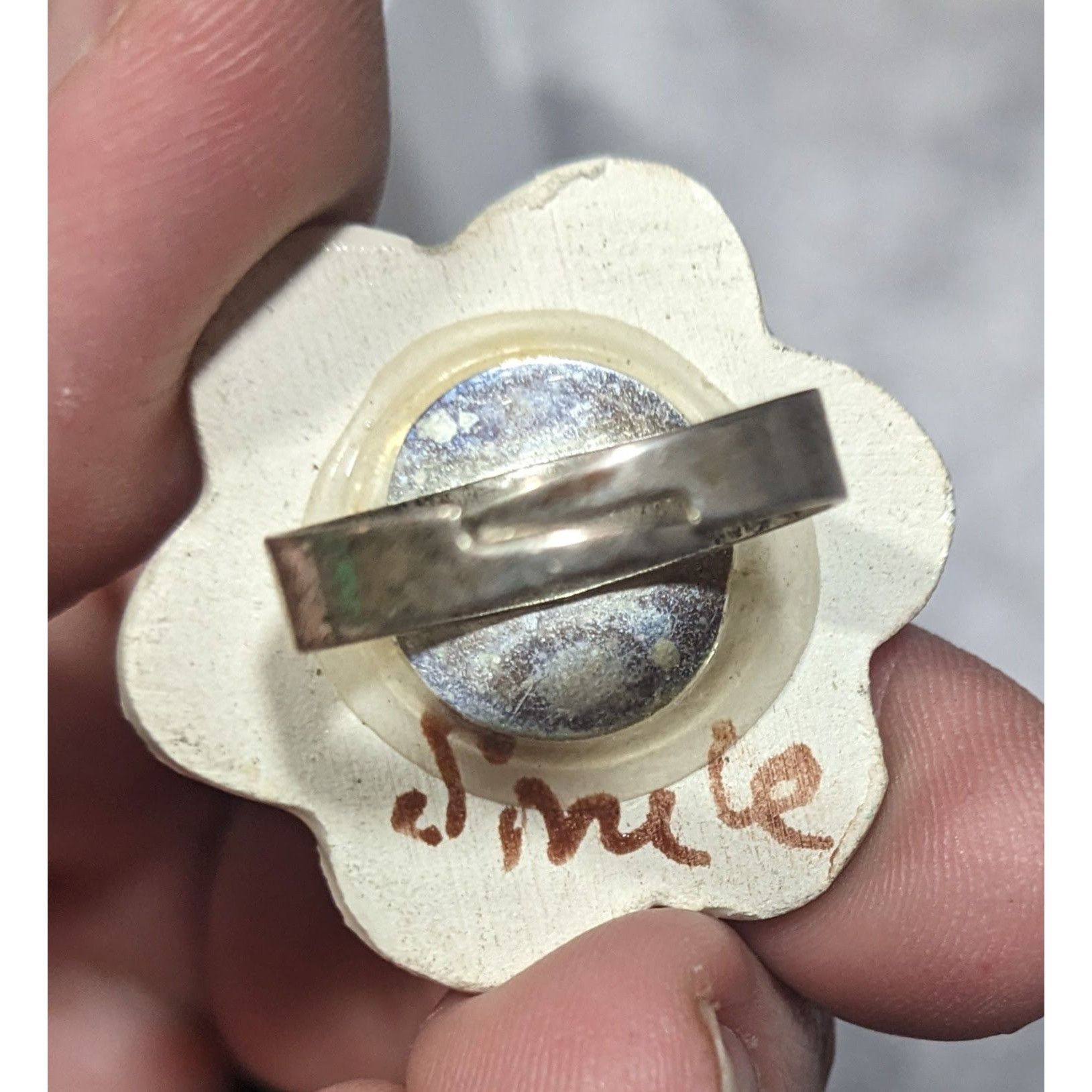 Other Vintage Retro Handmade Ceramic Green Floral Adjustable Ring Size ONE SIZE - 3 Thumbnail