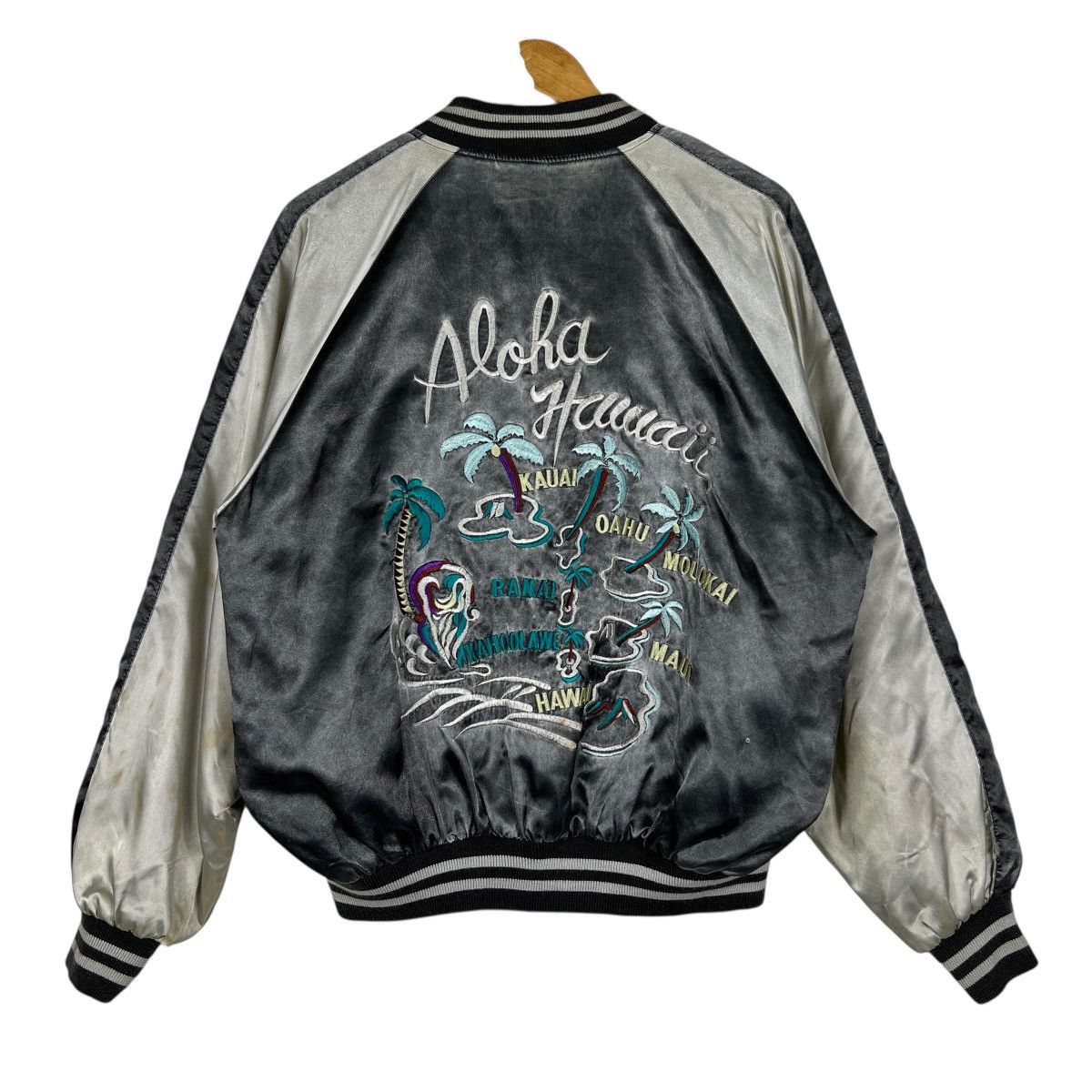 Japanese Brand 🔥 VINTAGE SUKAJAN ALOHA HAWAII JUNGLE STORM SOUVINER JACKET Size US M / EU 48-50 / 2 - 3 Thumbnail