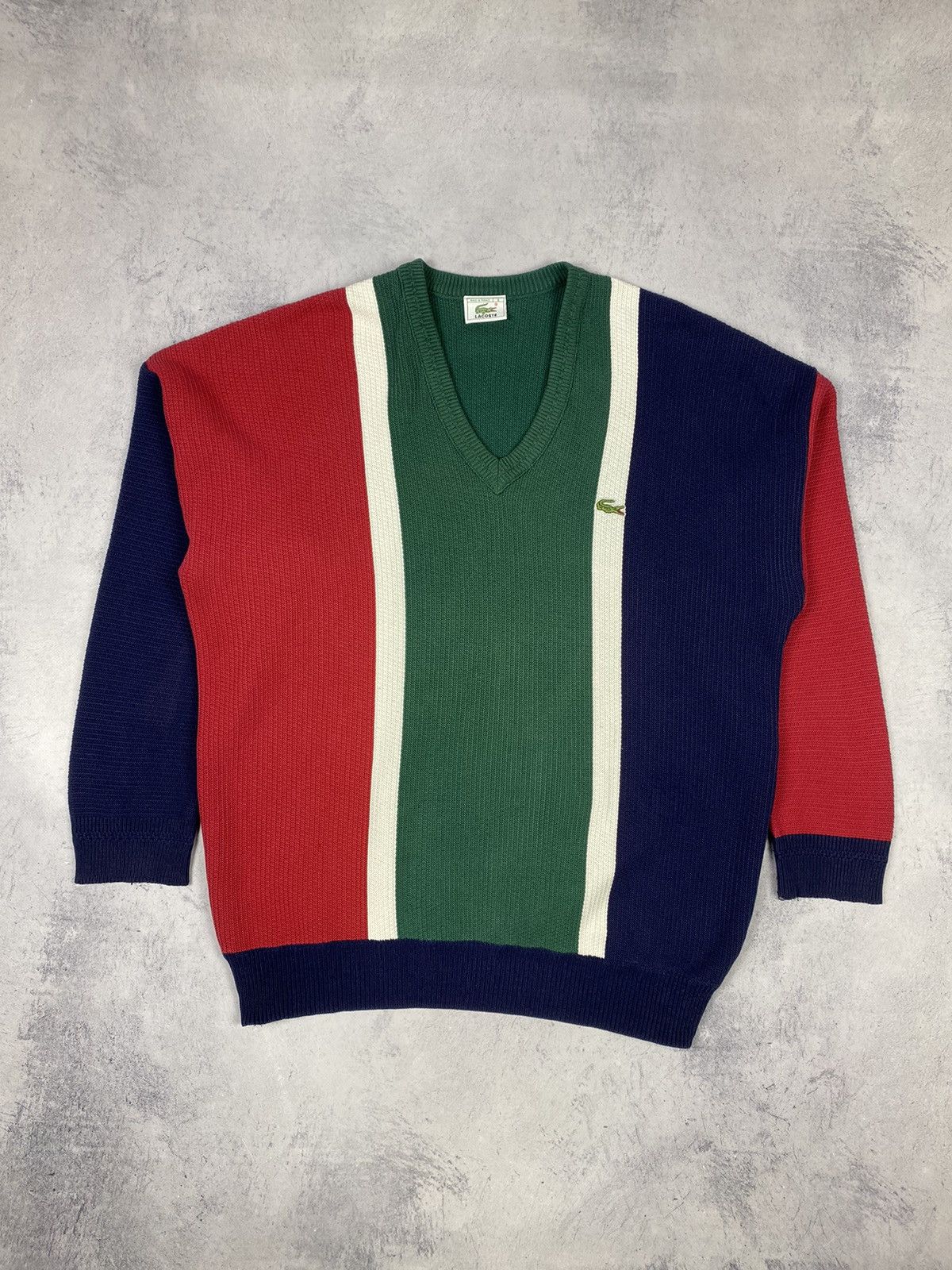 Lacoste Lacoste Stripped Designer Knitted Jumper Sweater Vintage 90s Size US L / EU 52-54 / 3 - 3 Thumbnail