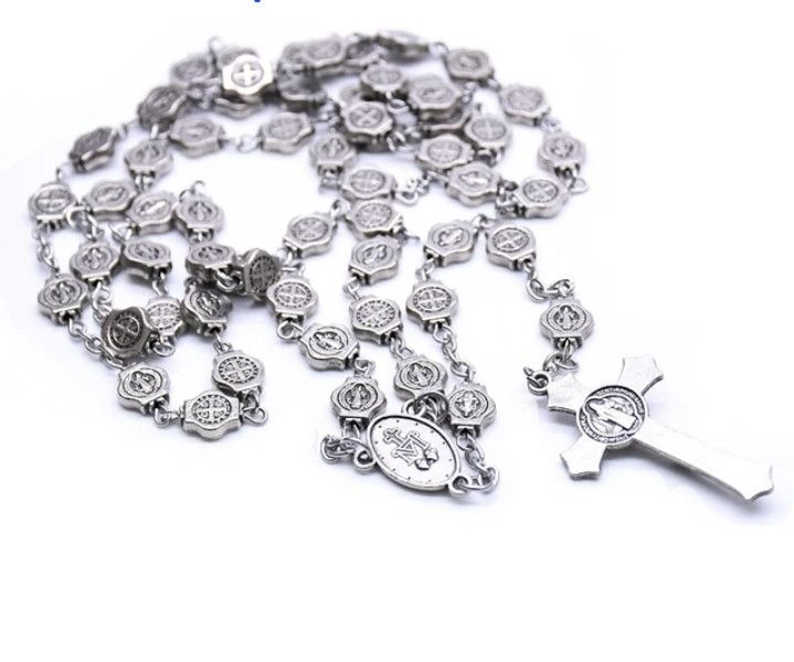 Jewelry × Other Saint Benedict Rosary Necklace Chain Catholic Church Jesus Size ONE SIZE - 1 Thumbnail