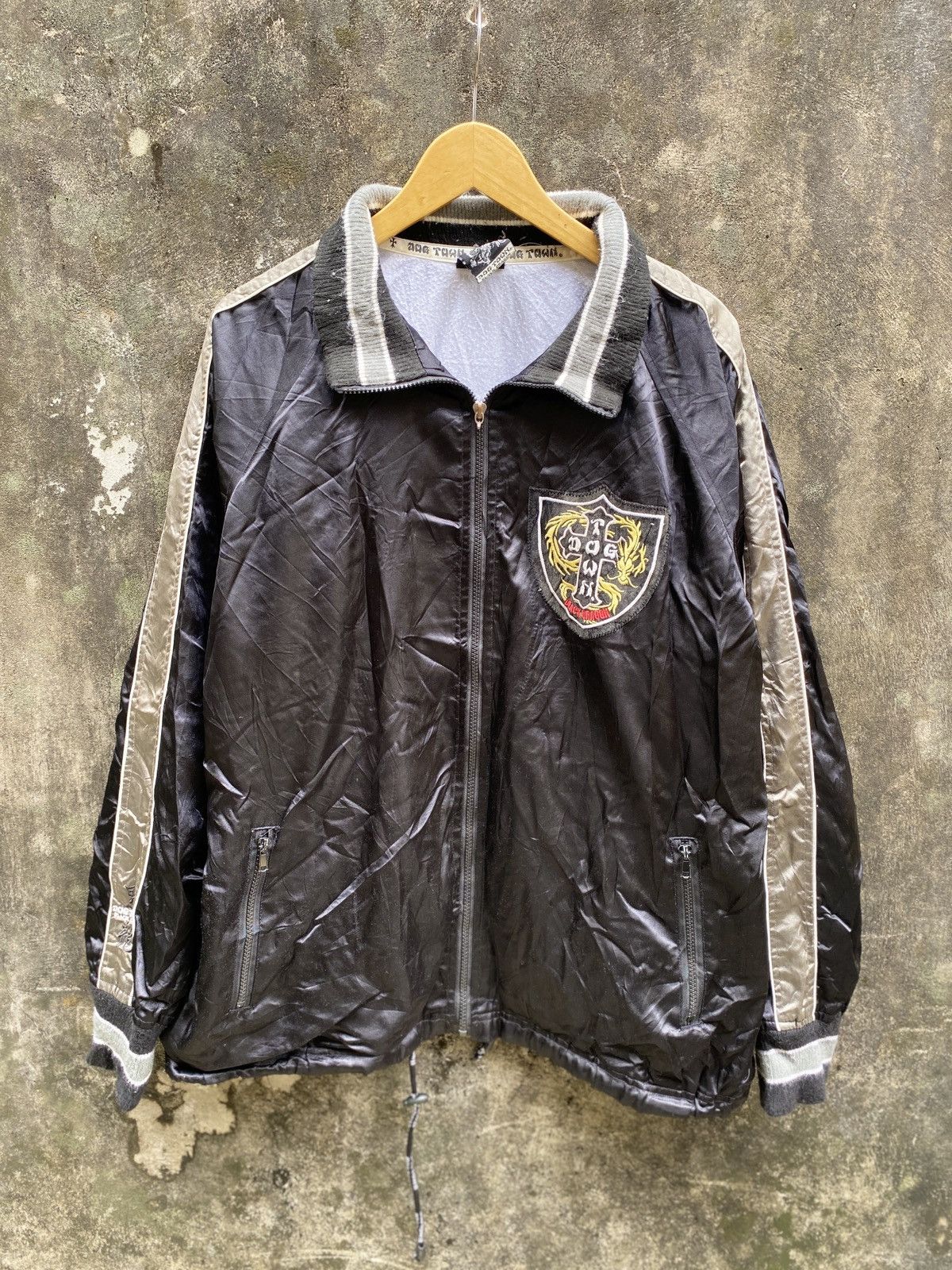 Vintage 90s Dogtown Black Dragon Coach Jacket