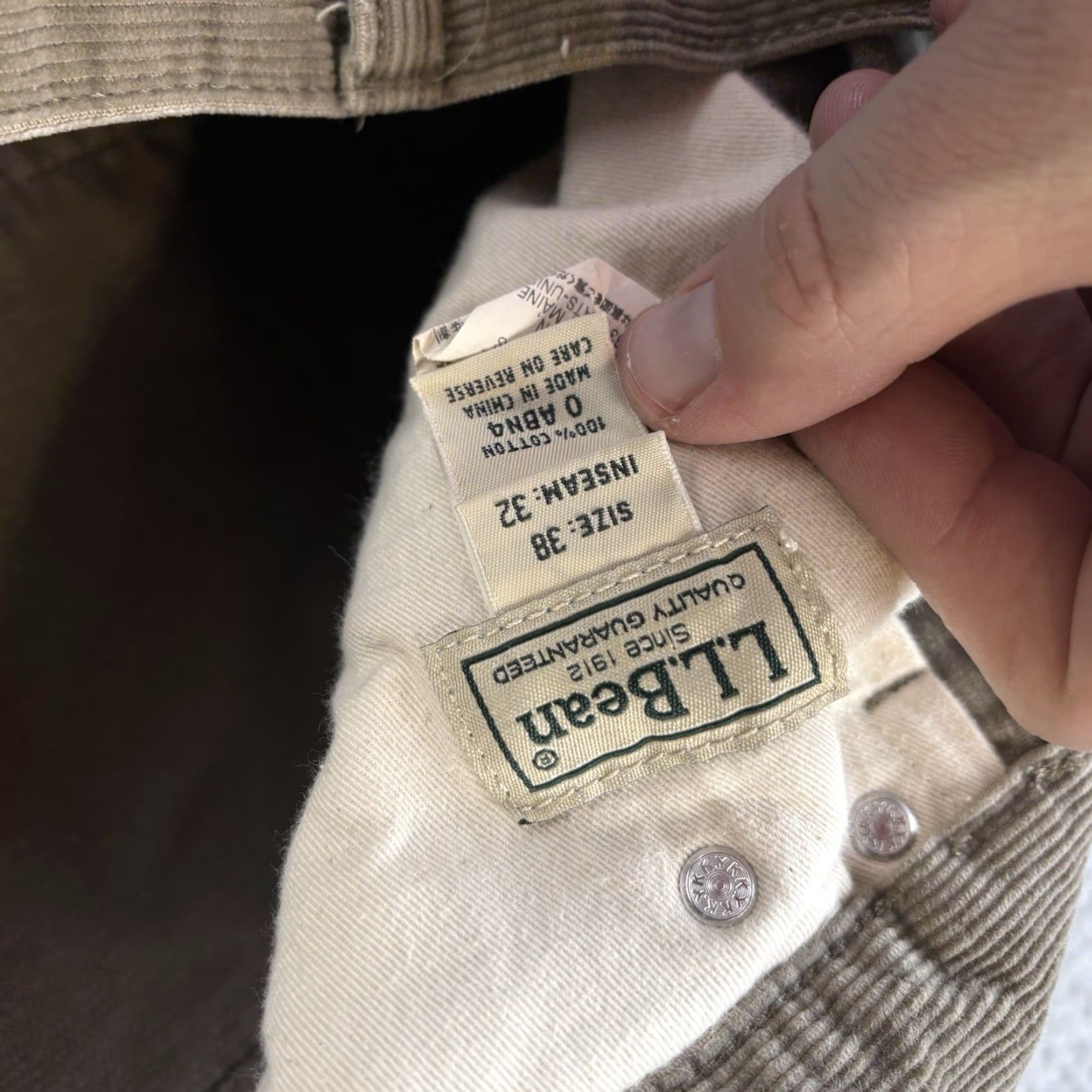 Vintage L.L. Bean Corduroy Pants Mens 38x32 Brown Cotton 5 Pocket Size US 38 / EU 54 - 3 Thumbnail