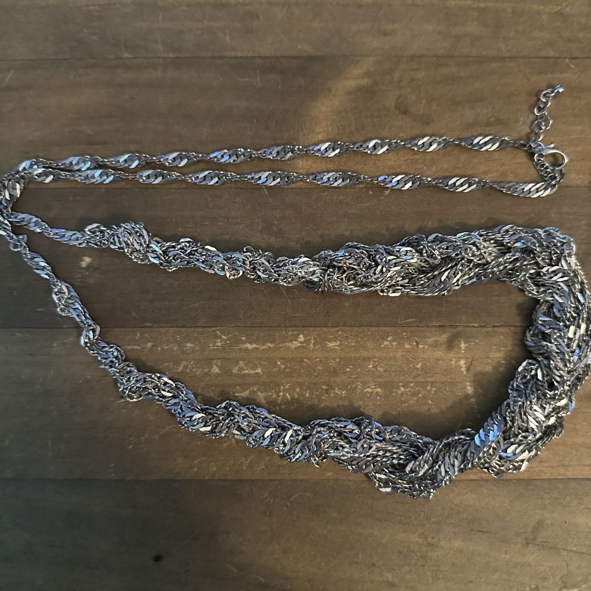 Other Long chunky twisted silver tone necklace Size ONE SIZE - 2 Thumbnail