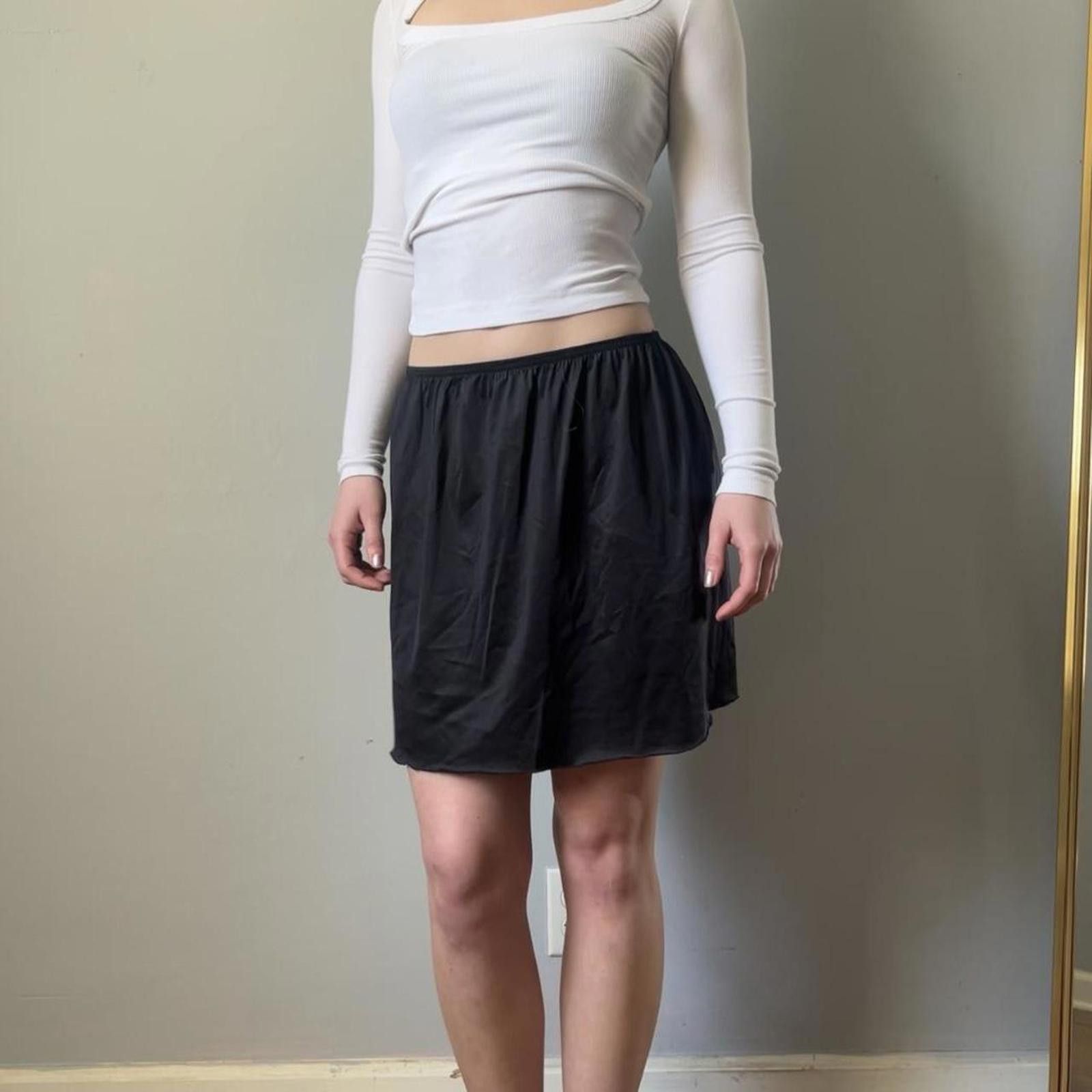 Other vintage 90s black half slip/mini skirt Size 36" / US 14 / IT 50 - 3 Thumbnail