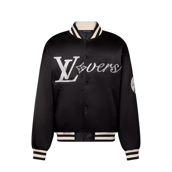 Louis Vuitton LOUIS VUITTON JACKET LEATHER MONOGRAM VARSITY DENIM ...