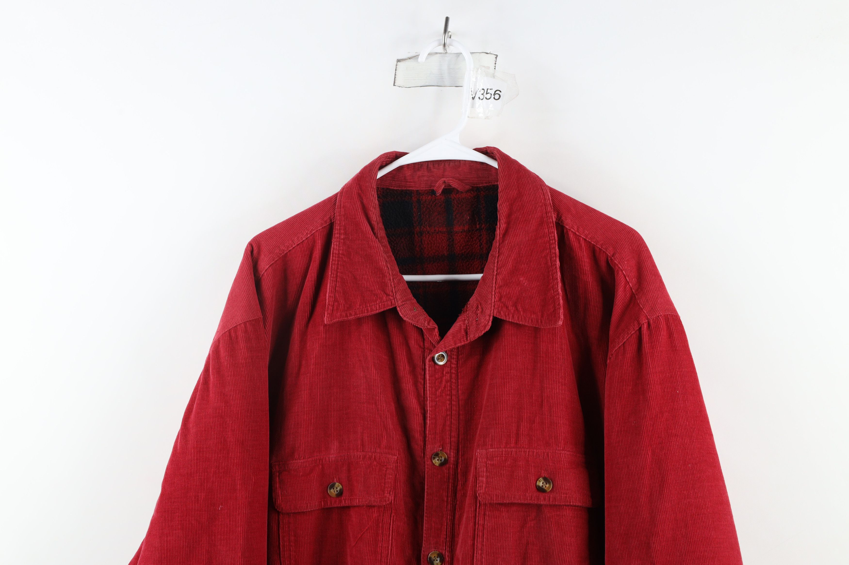 Vintage Vintage 90s Streetwear Lined Corduroy Shirt Jacket Jac Shirt Size US XL / EU 56 / 4 - 2 Thumbnail