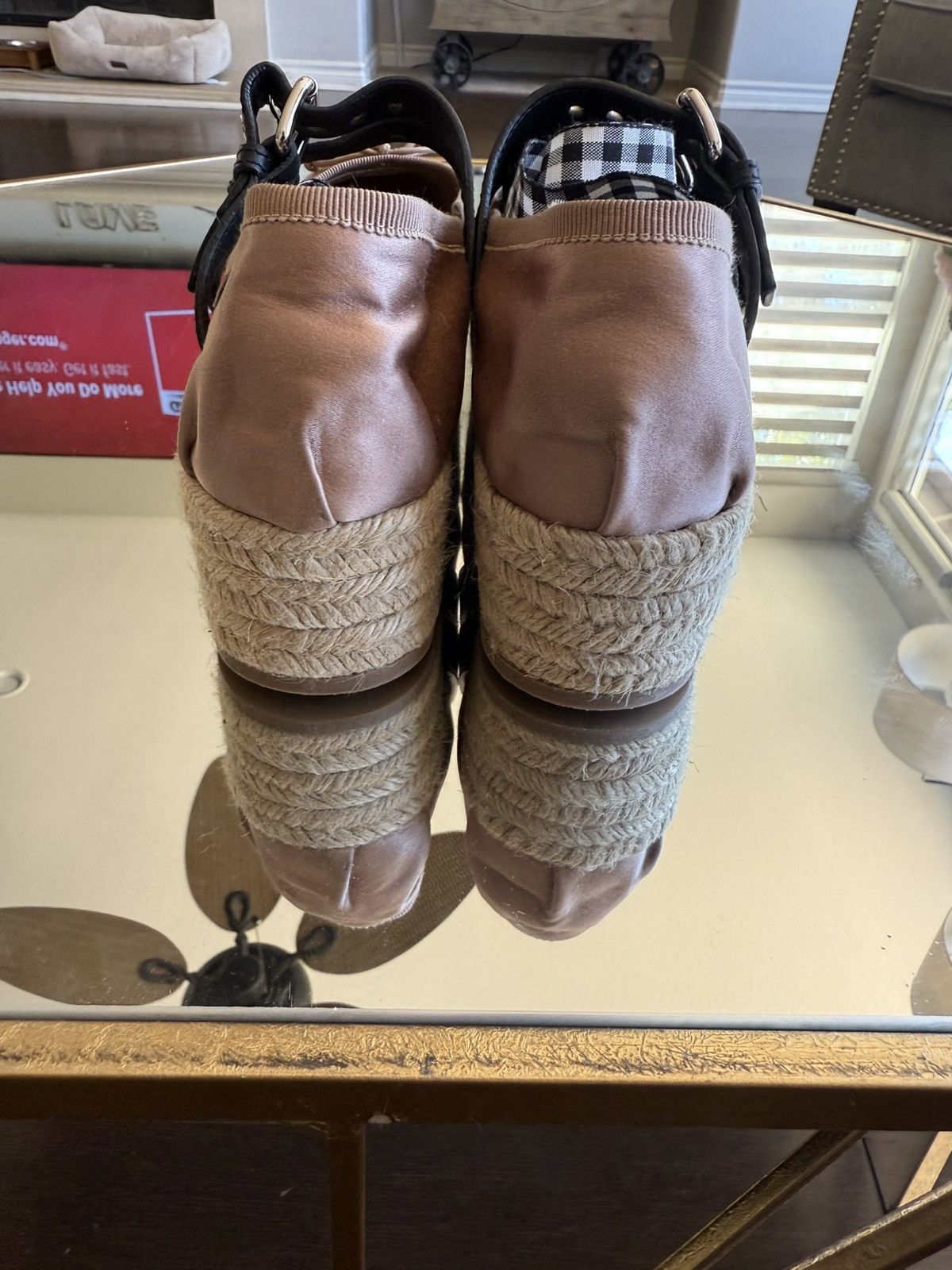 Miu Miu Miu Miu Pink Satin Platform Ballerina Espadrilles Size US 8 / IT 38 - 3 Thumbnail