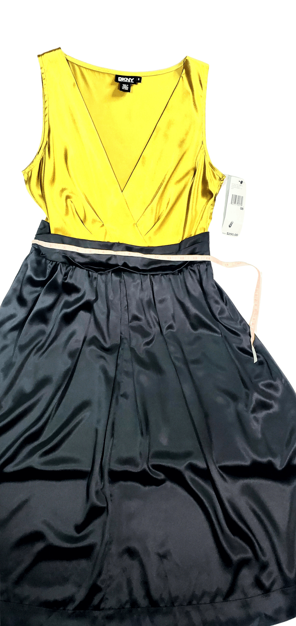 DKNY DKNY Women's Gold DKNY Gold Midi VNeck Side Zip Pleated Size M / US 6-8 / IT 42-44 - 14 Thumbnail