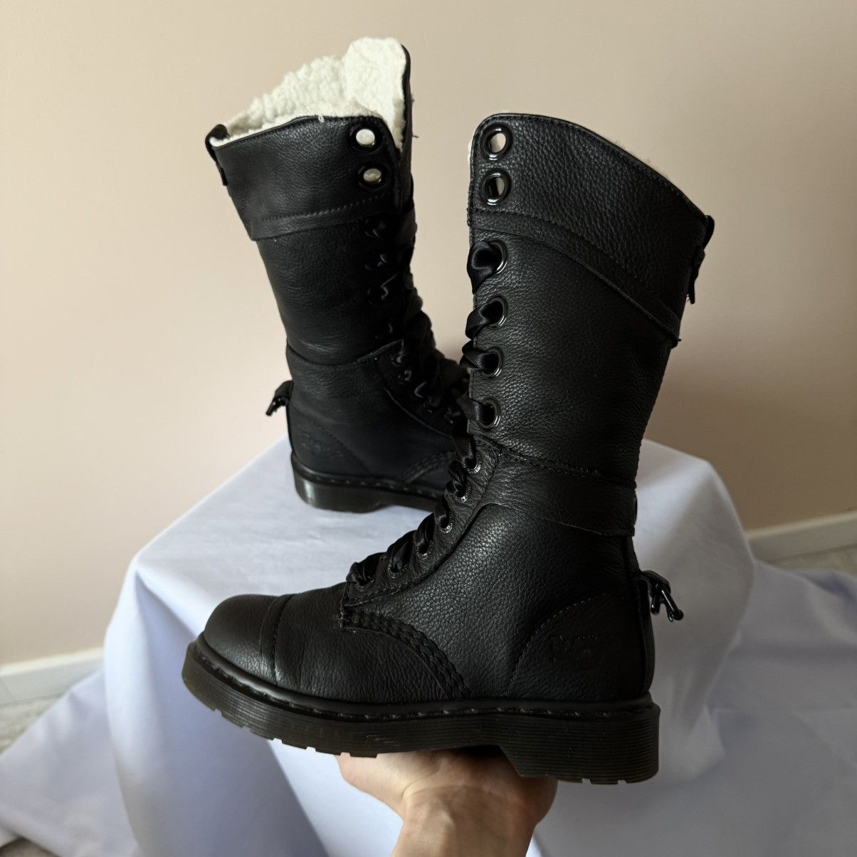 Dr. Martens Dr Martens 1914 Triumph Amilie Leather Biker Boots Heels Size US 6 / IT 36 - 11 Thumbnail
