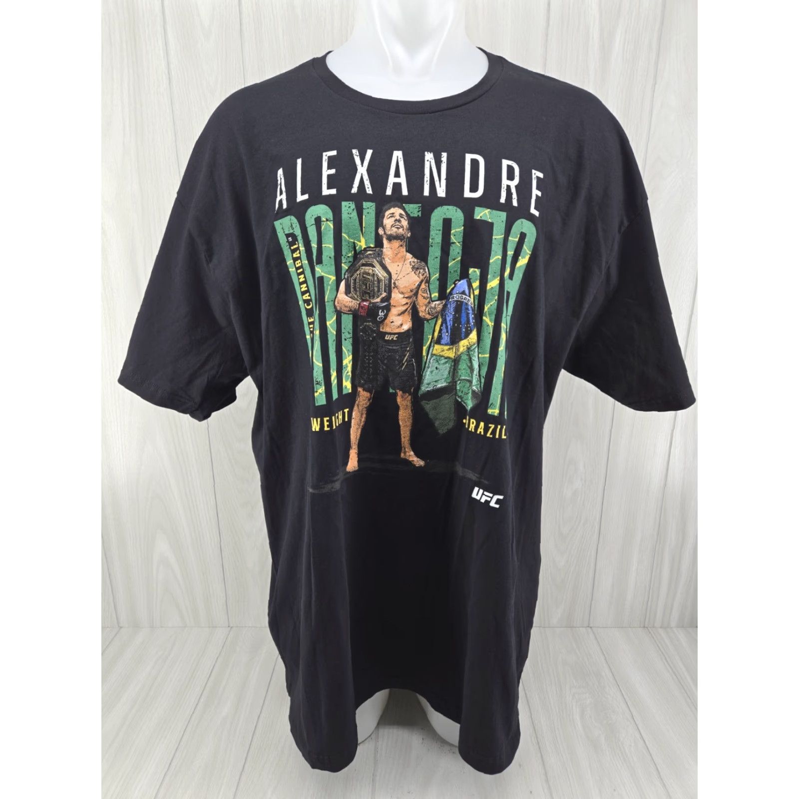 Vintage Alexandre Pantoja The Cannibal T-Shirt 4XL Black Unisex Adults Short Sleeve Round Neck Graphic Print 500 Level Gildan 5000 MMA Shirt Size US XXL / EU 58 / 5 - 2 Thumbnail