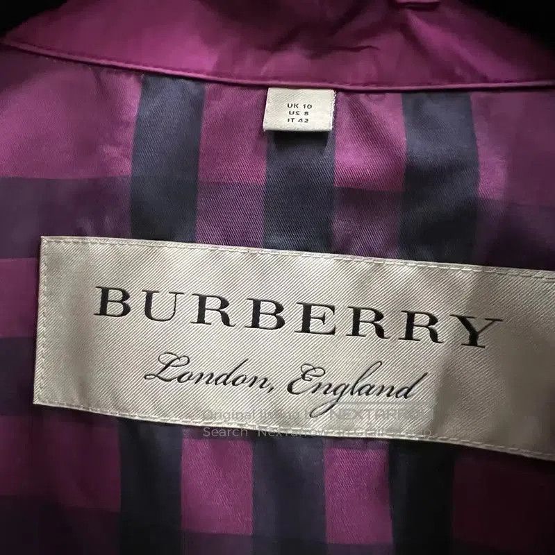 Burberry Burberry Pink Cotton Medium-Length Trench Coat. Size XXS / US 00 / IT 34 - 4 Thumbnail