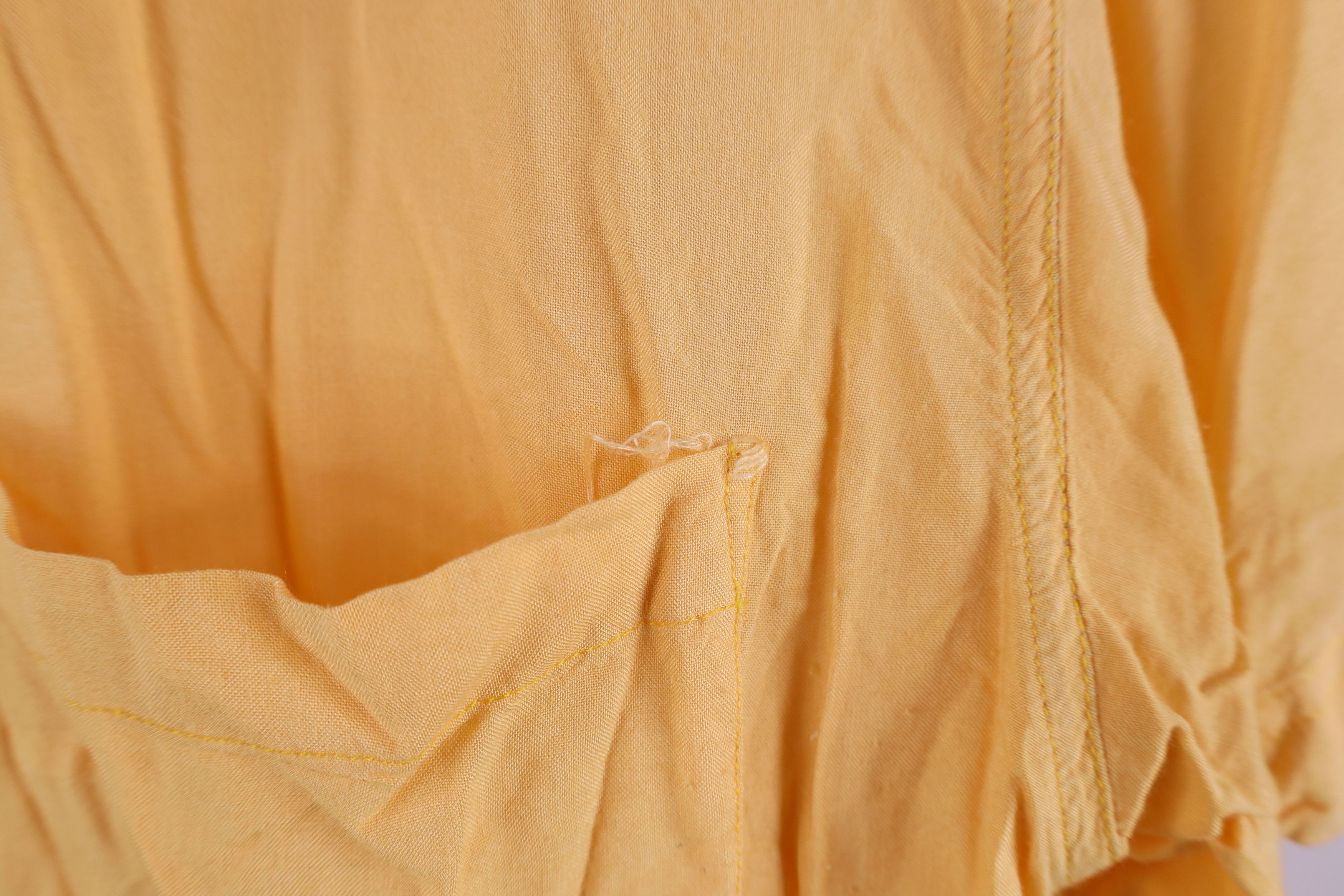 Vintage Vintage 90s Streetwear Rayon Gabardine Pocket T-Shirt Yellow Size US S / EU 44-46 / 1 - 4 Thumbnail
