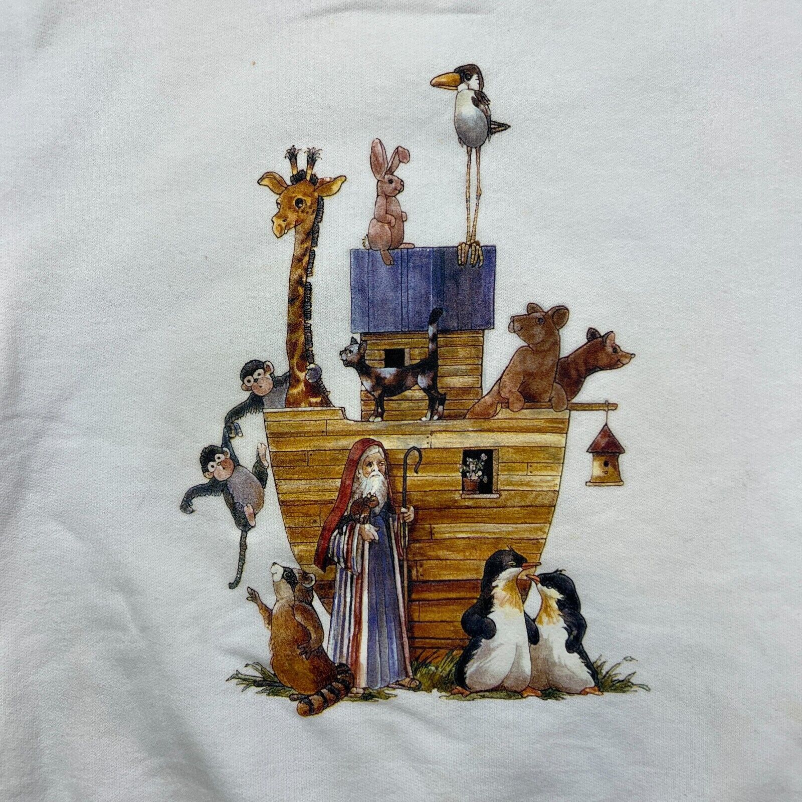 Vintage Vintage Noah's Ark Sweatshirt Small Graphic 90s Pullover Size US S / EU 44-46 / 1 - 3 Thumbnail