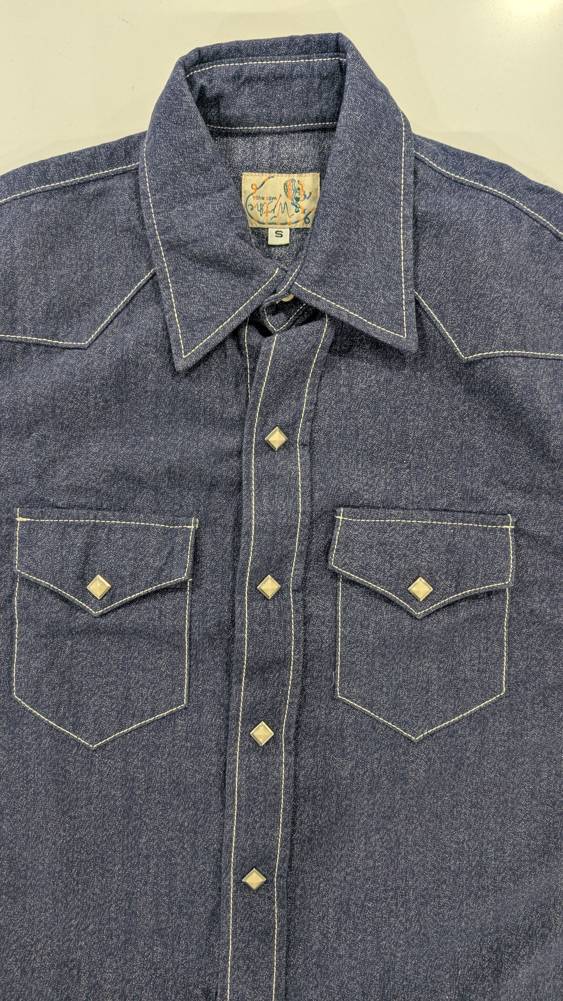 WYTHE Wythe Pearlsnap Shirt in Indigo Blue Jasp Cotton USA Made Size US M / EU 48-50 / 2 - 7 Thumbnail