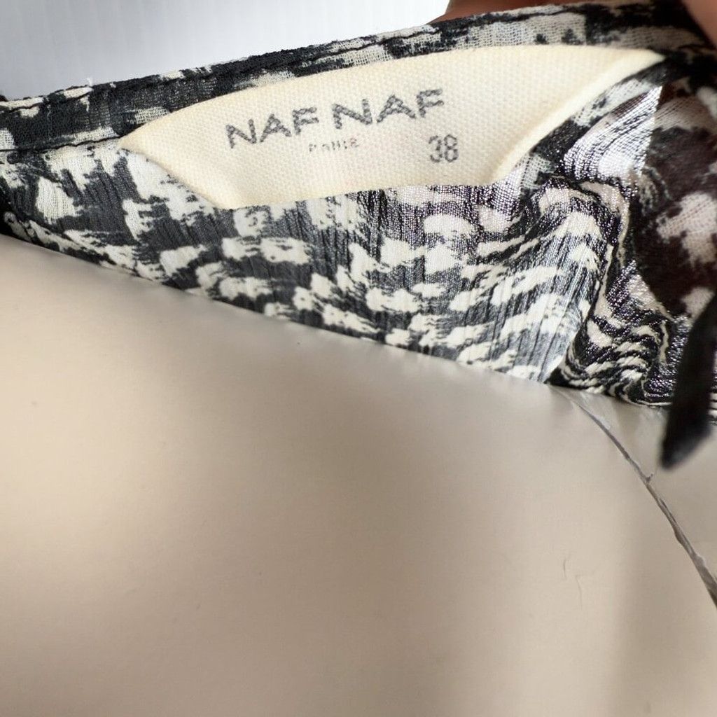 Other NAF NAF Sheer Peplum French Flowy Black Blouse sz 38 / M Size XS / US 0-2 / IT 36-38 - 4 Thumbnail