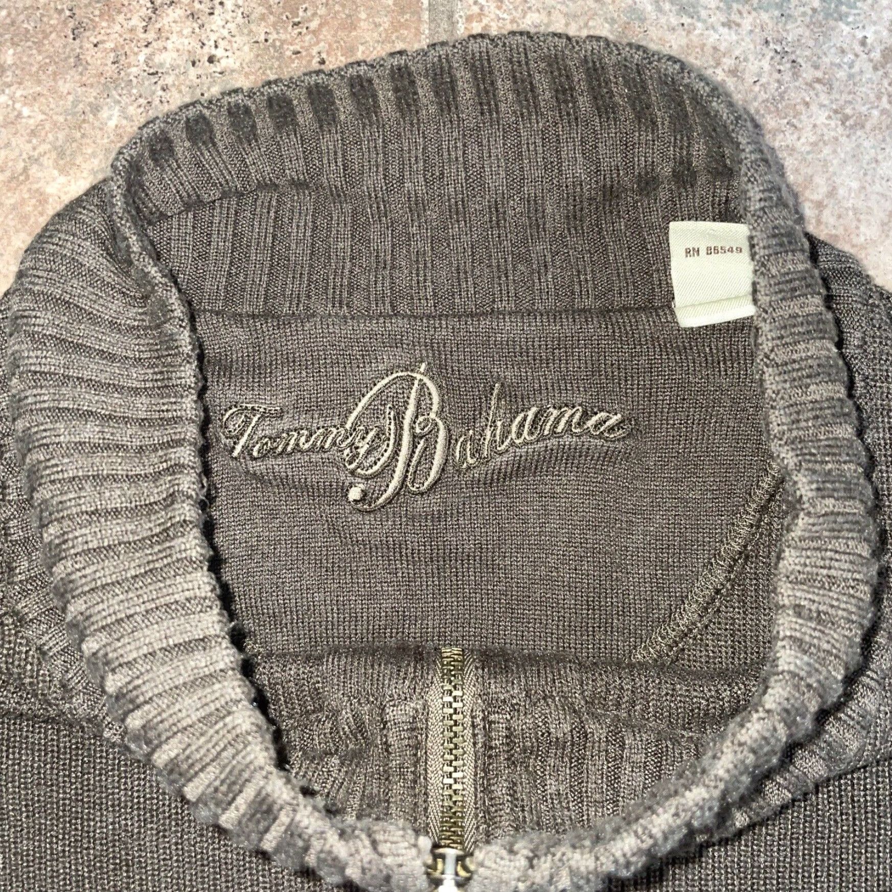 Tommy Bahama Tommy Bahama Sweater Mens XL Gray Half Zip Silk Blend Size US XL / EU 56 / 4 - 3 Thumbnail