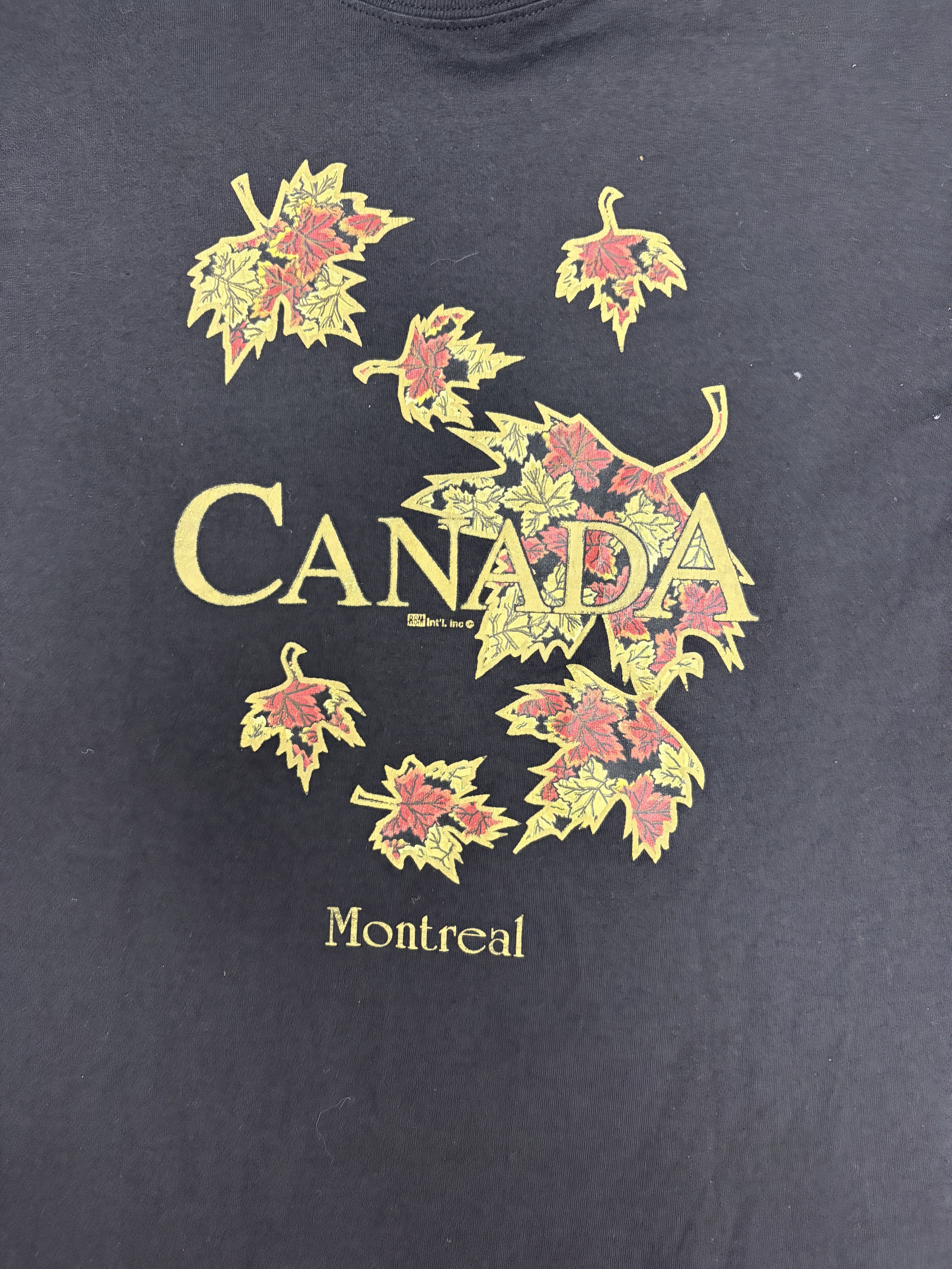 Vintage Montreal, Canada Maple Leaves Vintage Black T-Shirt Tee Size US L / EU 52-54 / 3 - 2 Thumbnail