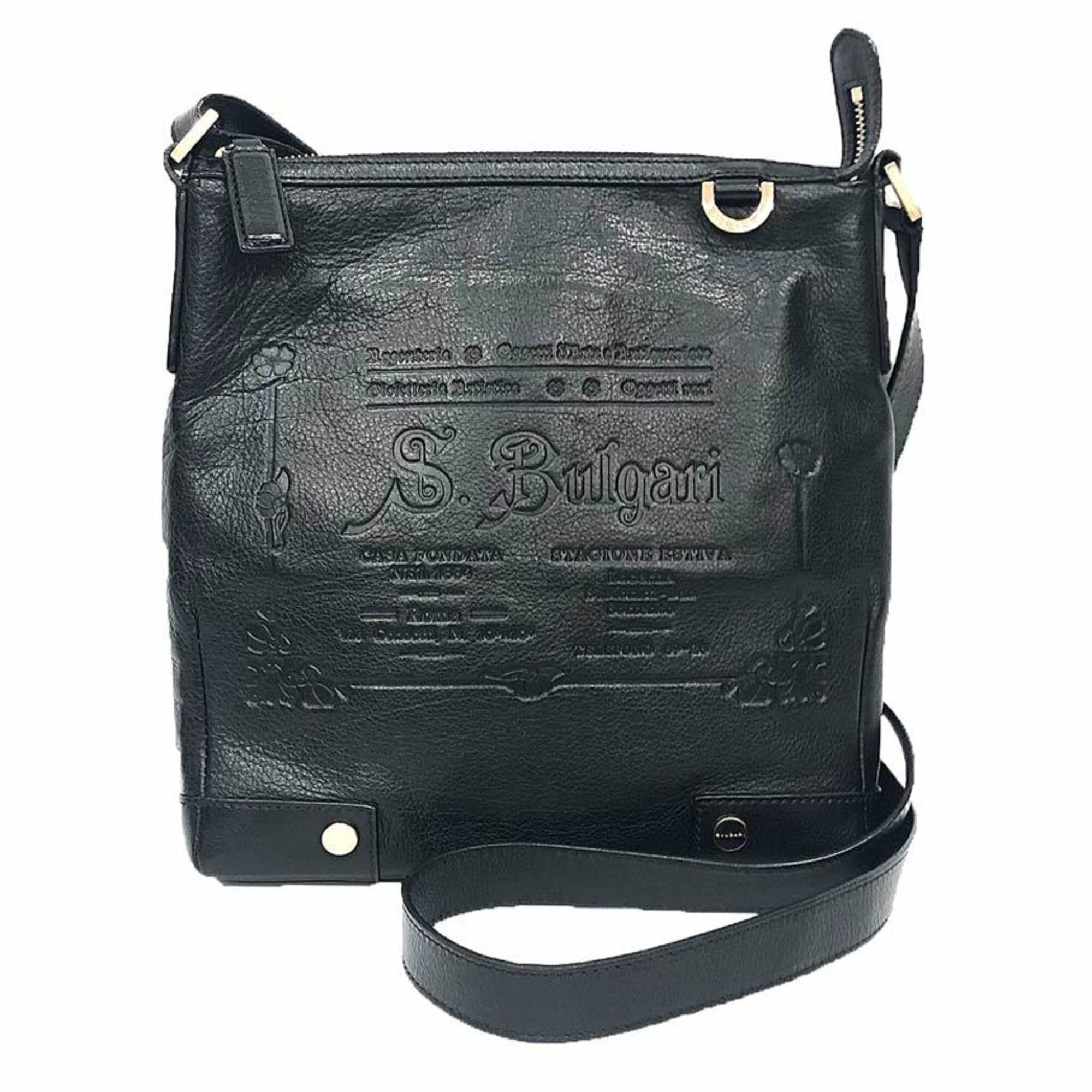 Bvlgari Bulgari BVLGARI Leather Shoulder Bag Collezione Black Size ONE SIZE - 1 Thumbnail