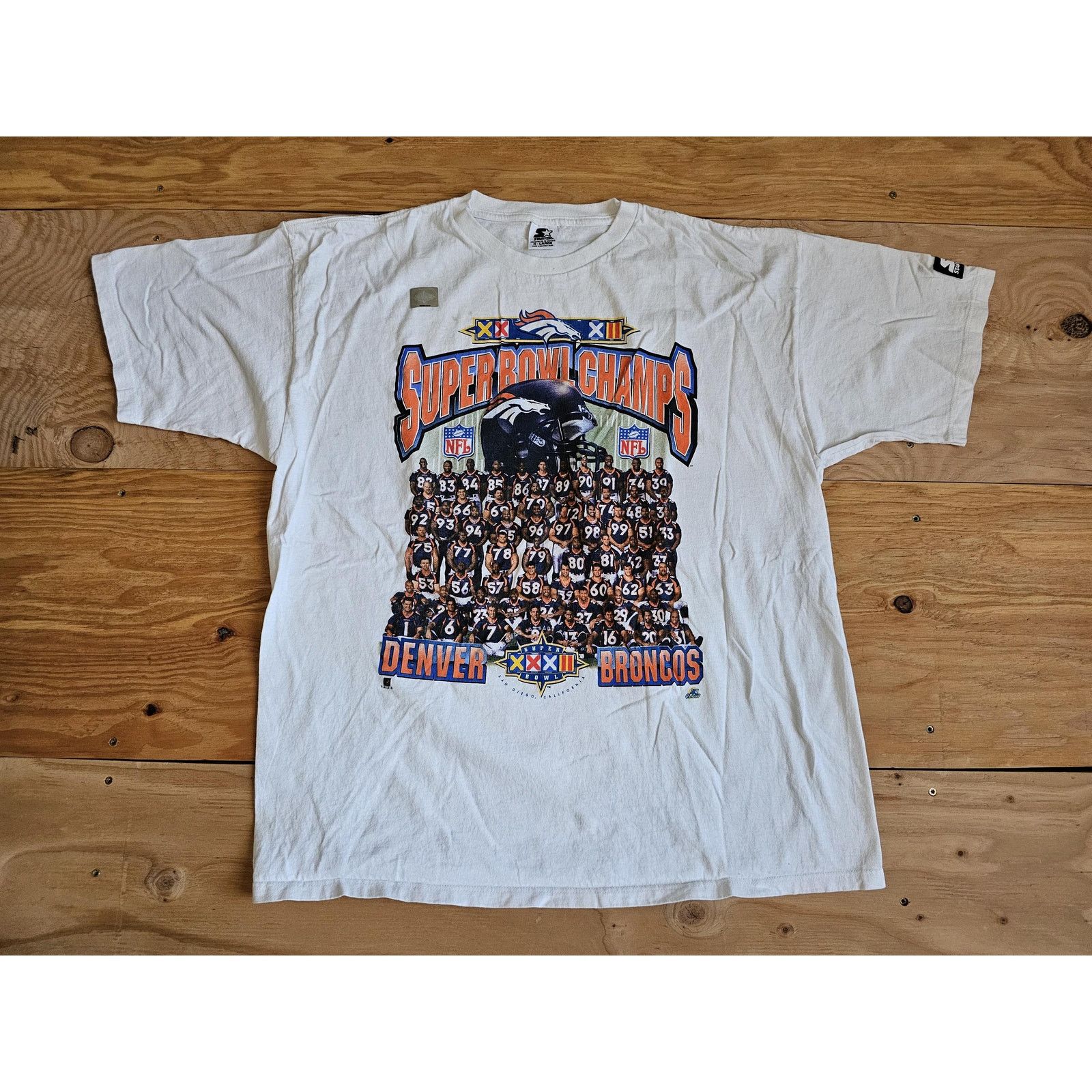 Starter Starter Denver Broncos 1998 Super Bowl White T-shirt Sz XL Size US XL / EU 56 / 4 - 1 Thumbnail