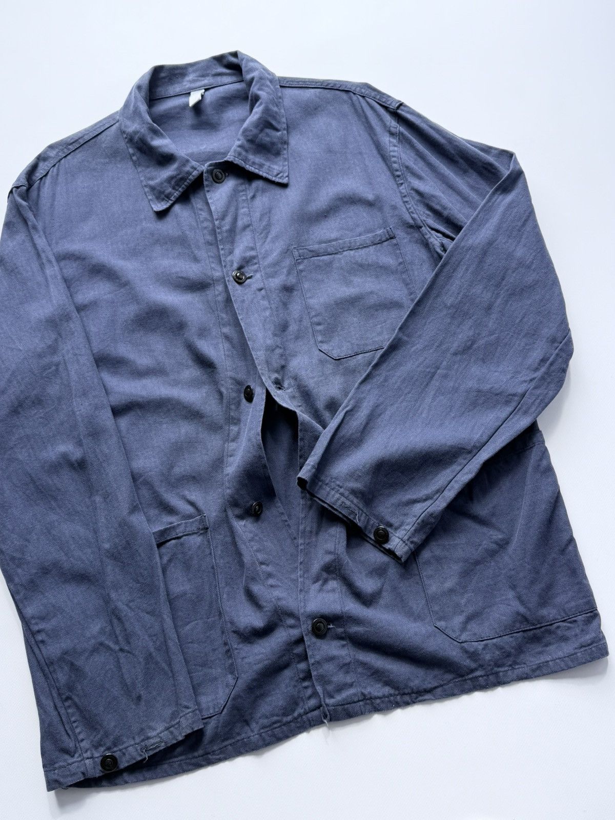 Le Laboureur Vintage 80s French Metal Buttons Workwear Chore Jacket Size US XL / EU 56 / 4 - 3 Thumbnail
