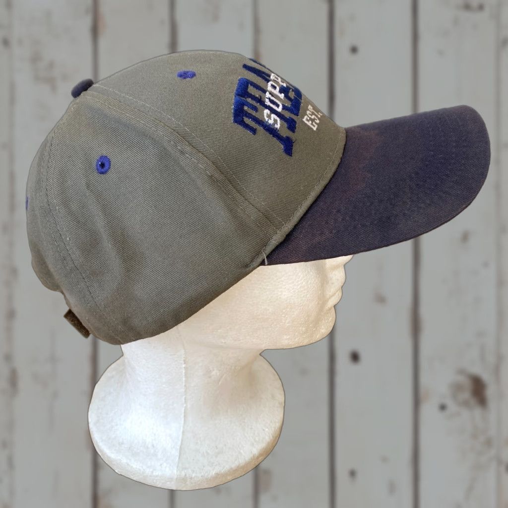 Vintage VINTAGE Tractor Supply Co Strapback Dad Hat Spellout University Gray Blue Adjustable Unisex Adults Baseball Cap Mens Size ONE SIZE - 1 Thumbnail